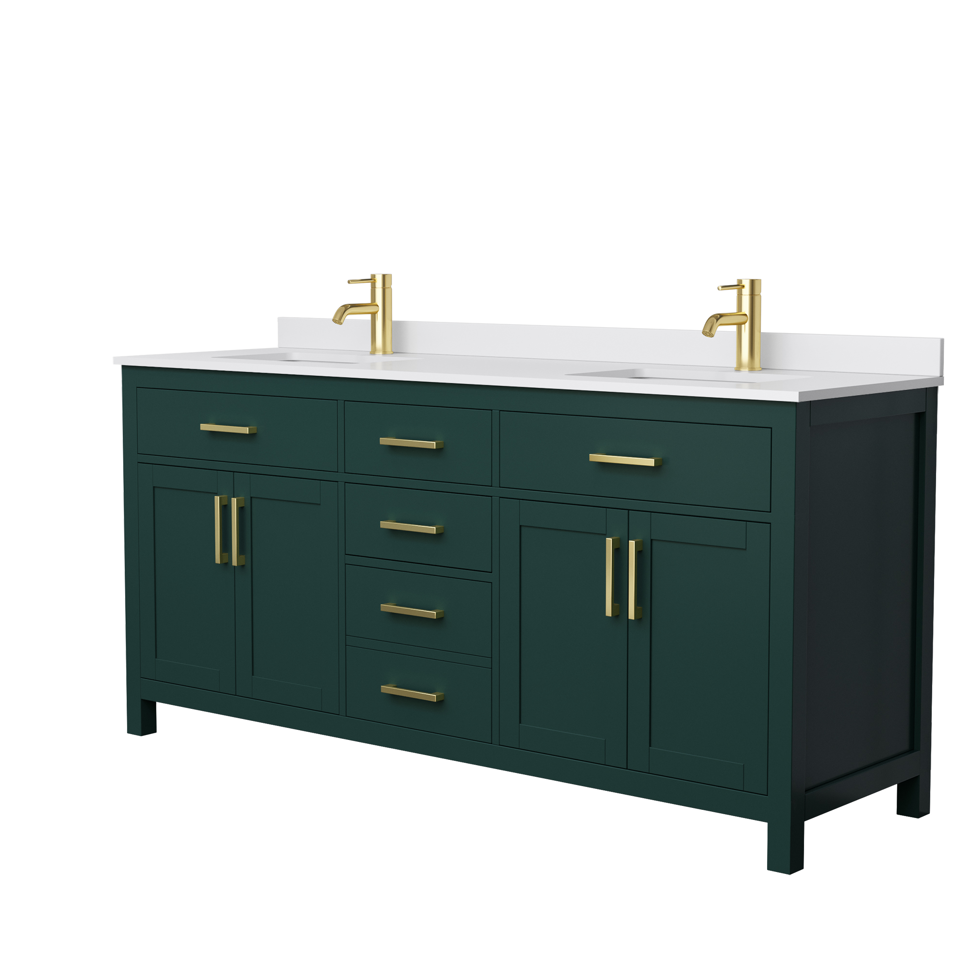 Beckett 72" Double Bathroom Vanity - Green WC-2424-72-DBL-VAN-GRN