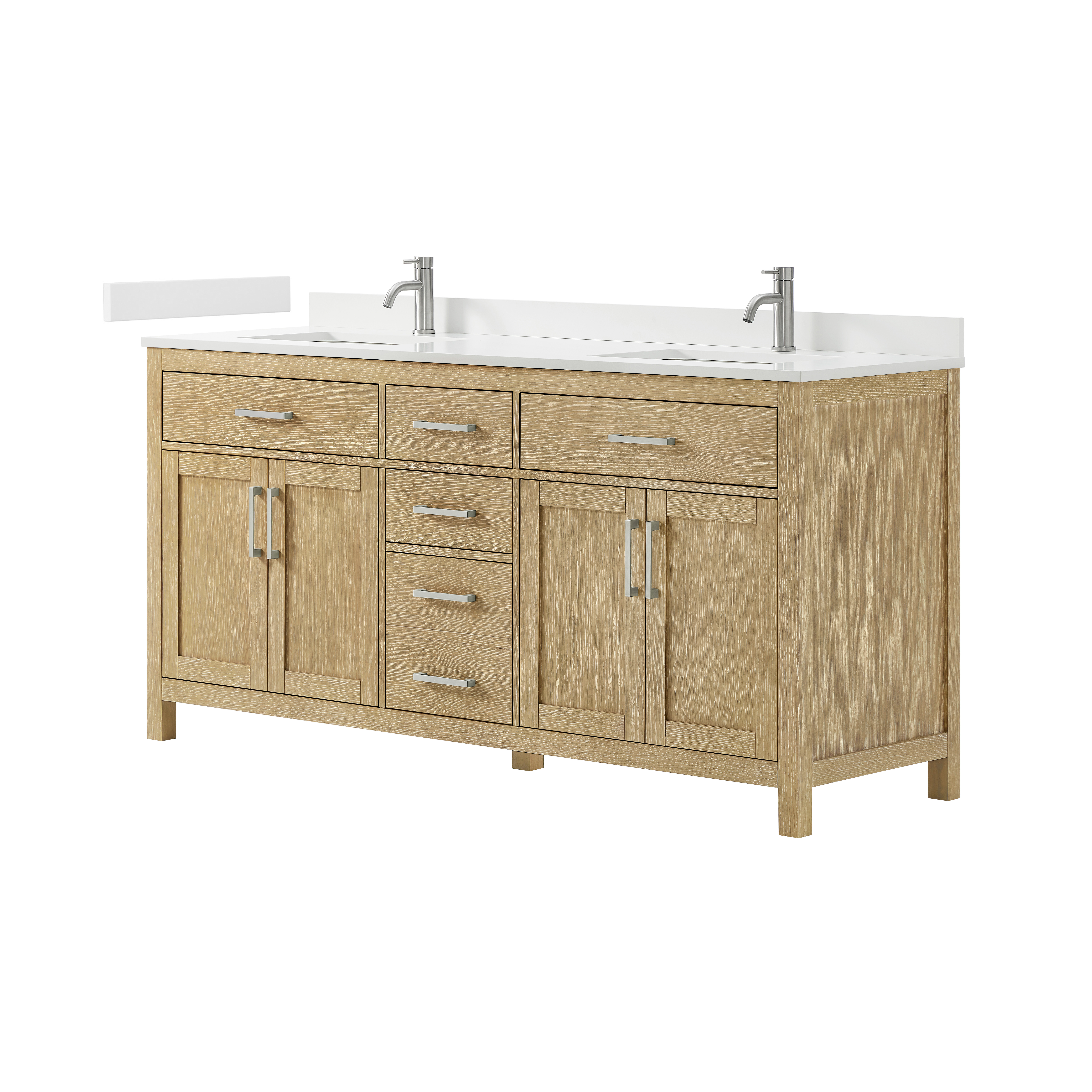 Beckett 72" Double Bathroom Vanity - Whitewashed Oak WC-2424-72-DBL-VAN-WWO
