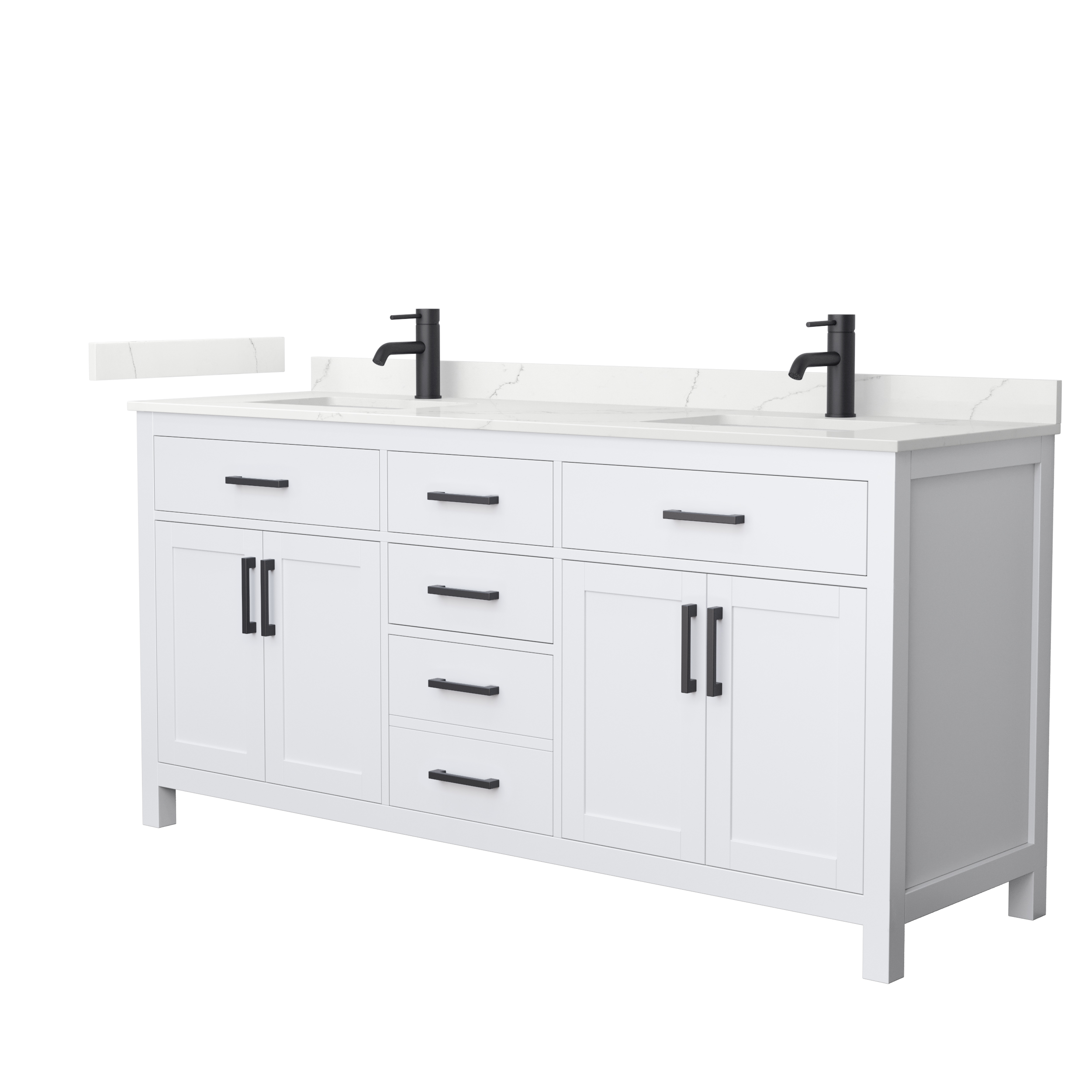 Beckett 72" Double Bathroom Vanity - White WC-2424-72-DBL-VAN-WHT