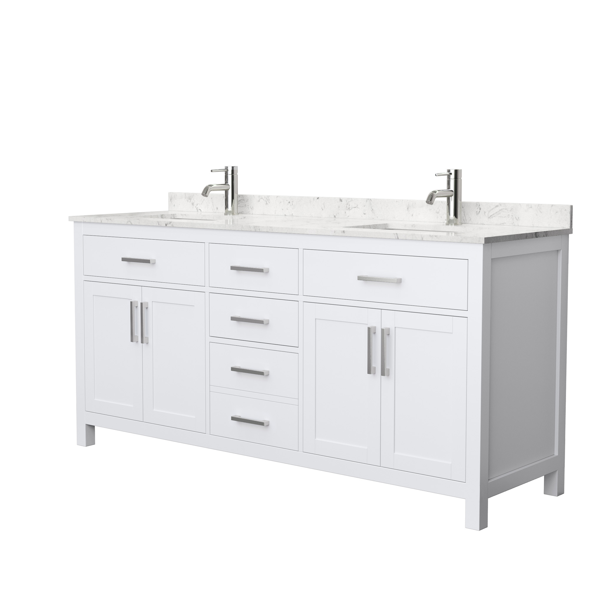 Beckett 72" Double Bathroom Vanity - White WC-2424-72-DBL-VAN-WHT