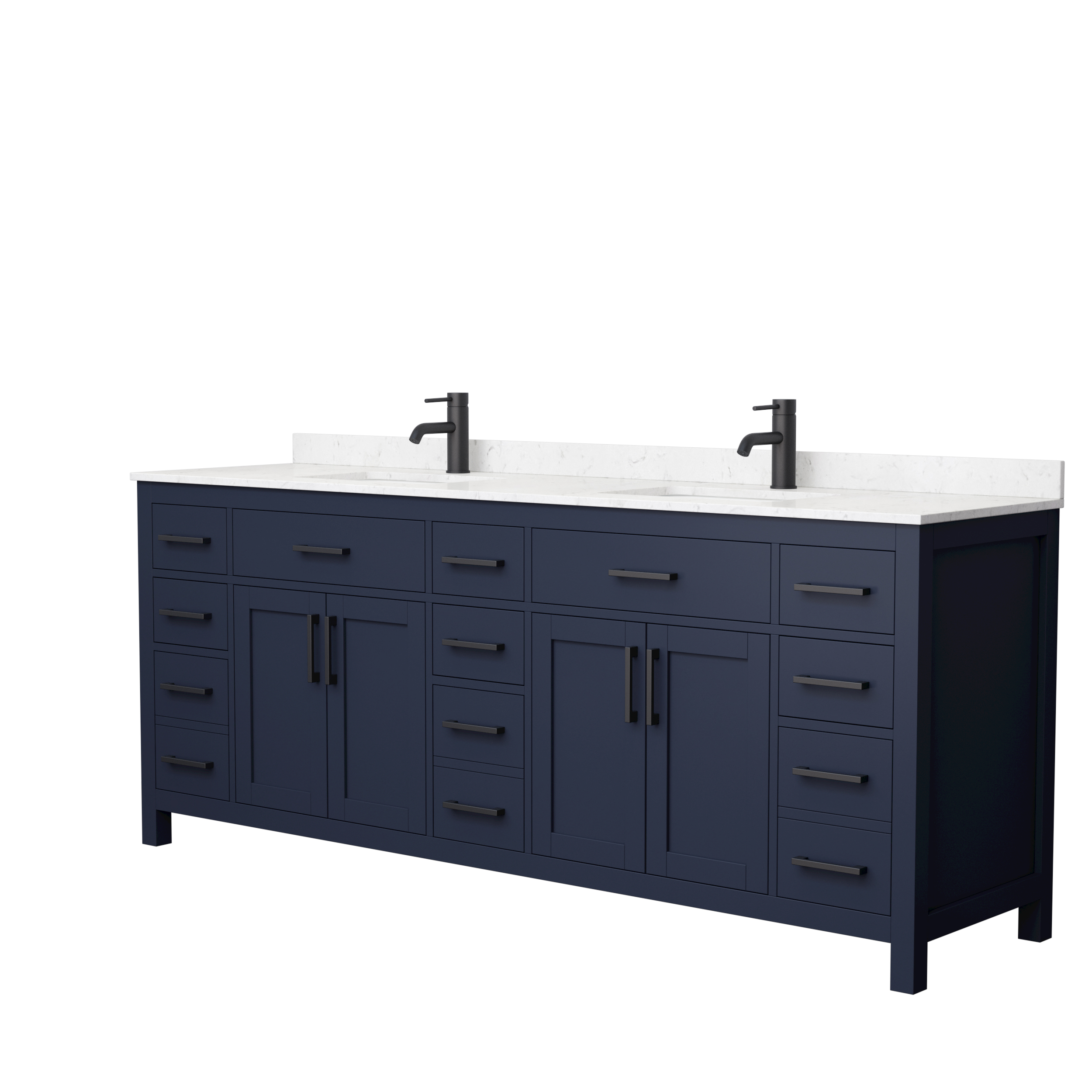 Beckett 84 Double Bathroom Vanity - Dark Blue  Beautiful bathroom  furniture for every home - Wyndham Collection