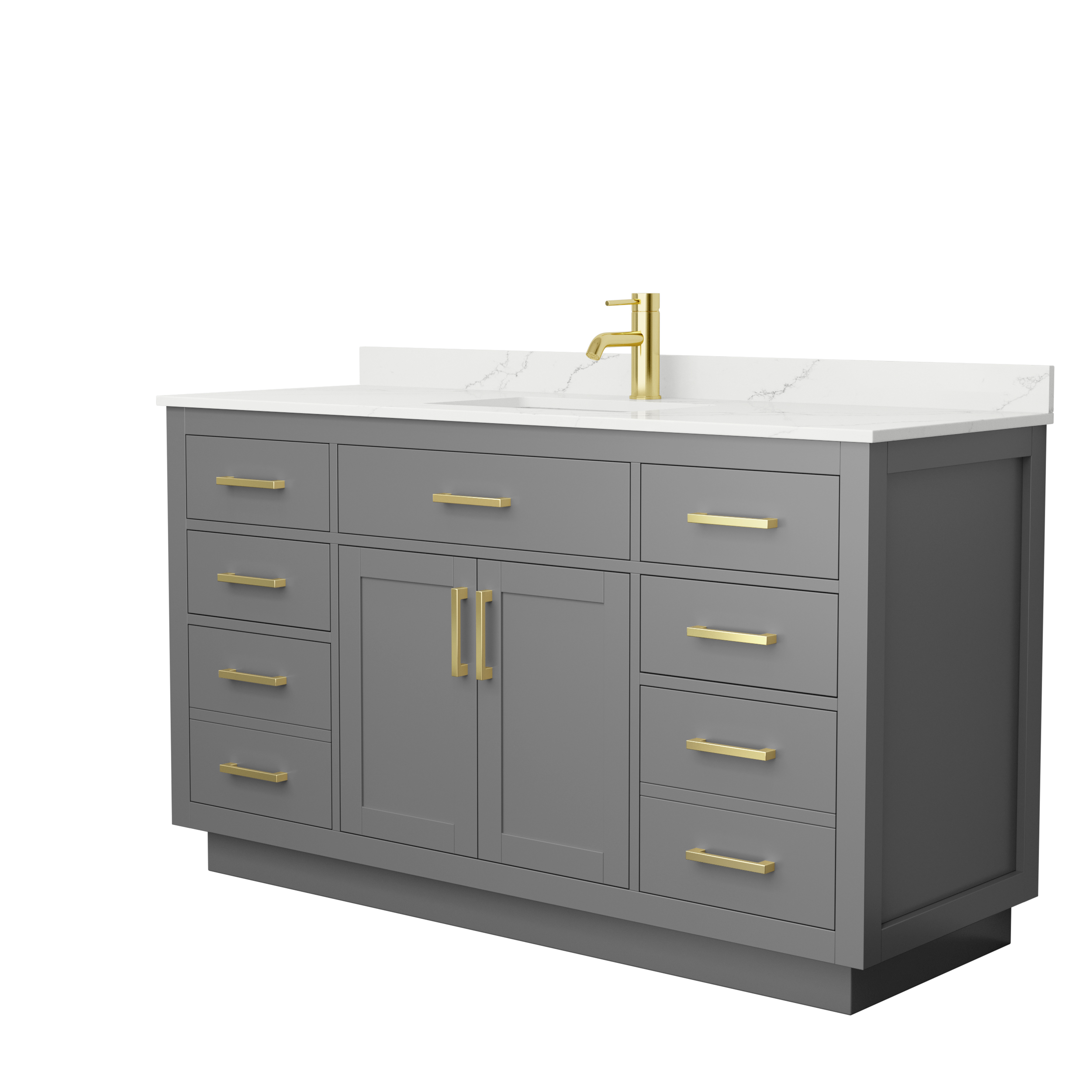 Beckett 60" Single Vanity with Toe Kick - Dark Gray WC-2626-60-SGL-VAN-DKG