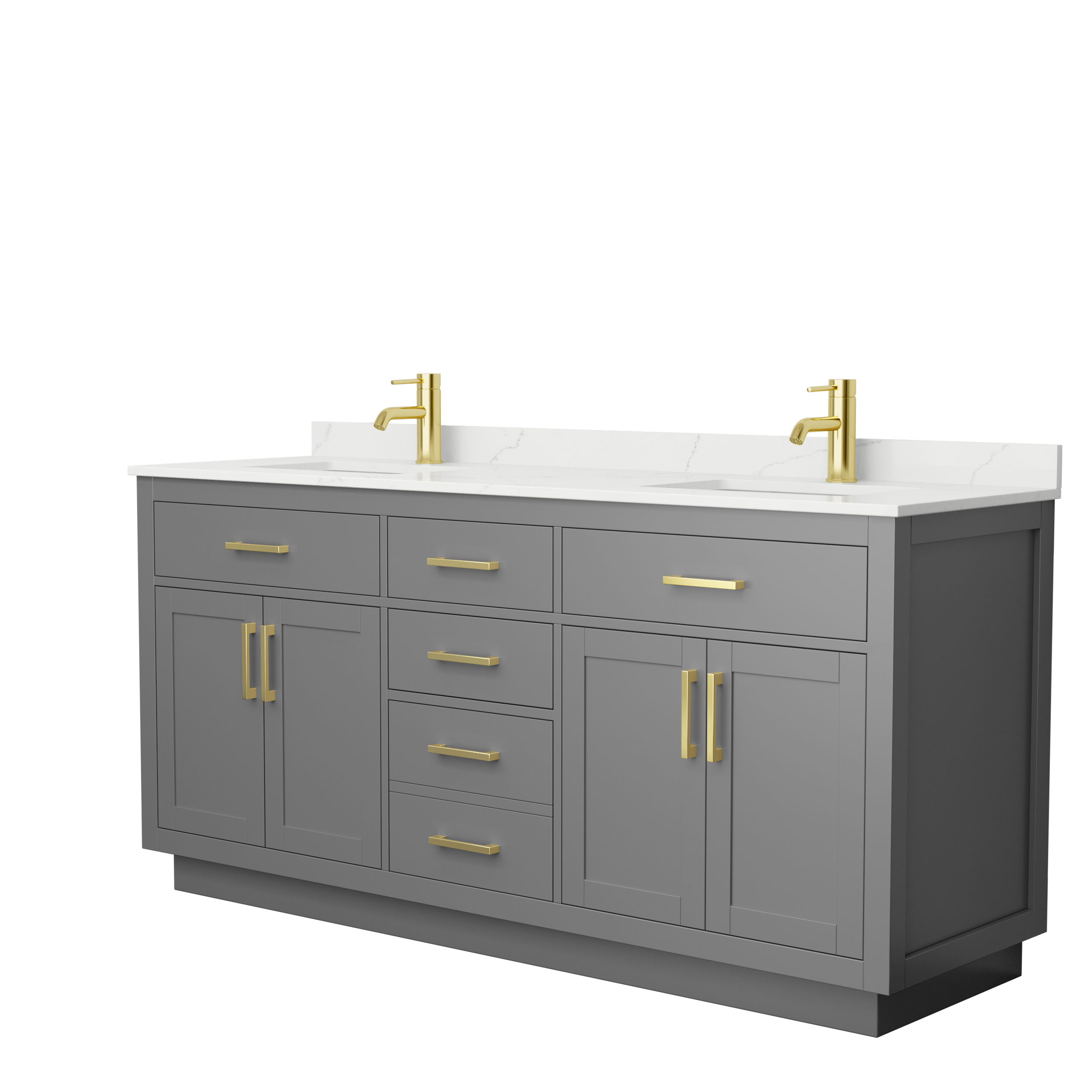 Beckett 72" Double Vanity with Toe Kick - Dark Gray WC-2626-72-DBL-VAN-DKG