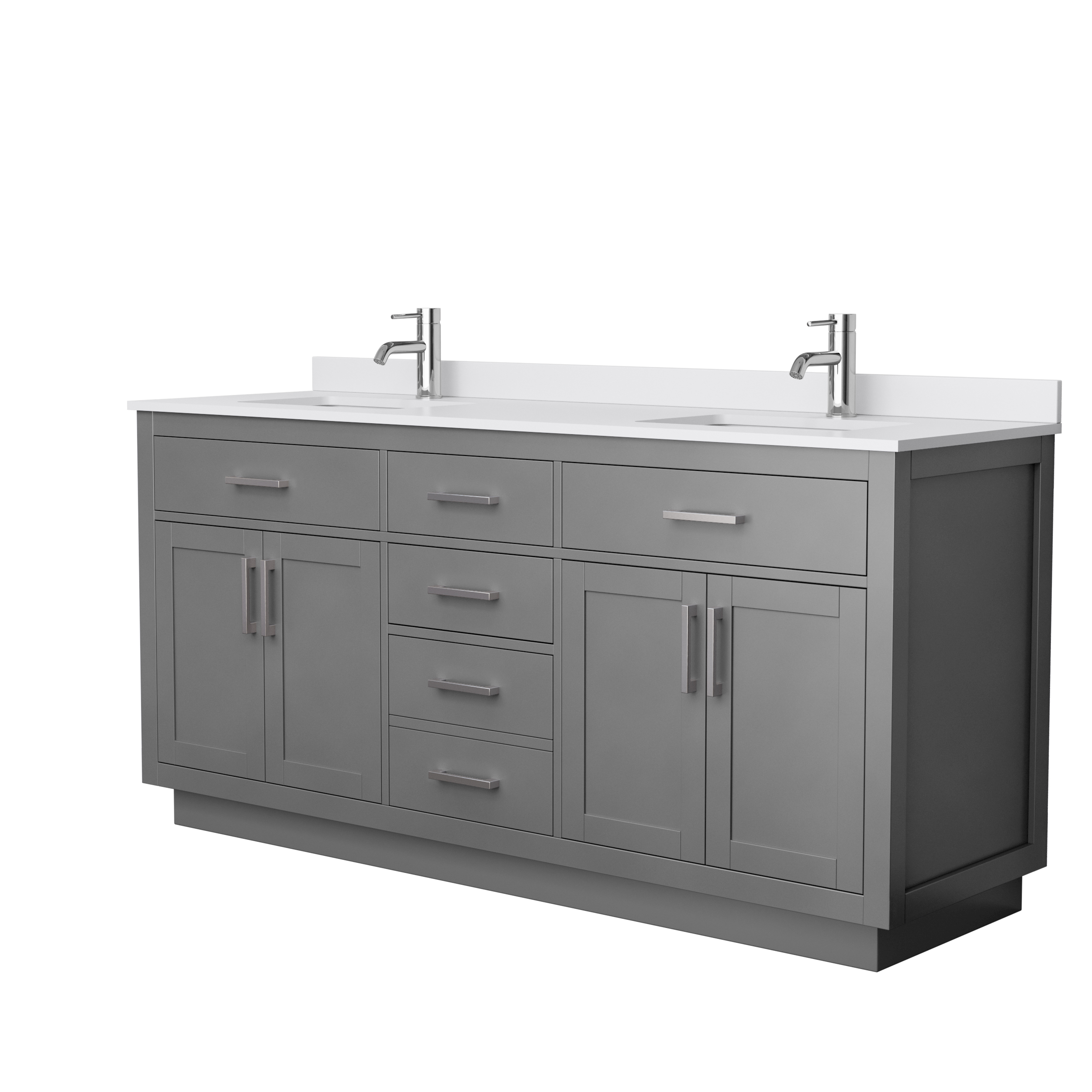 Beckett 72" Double Vanity with Toe Kick - Dark Gray WC-2626-72-DBL-VAN-DKG