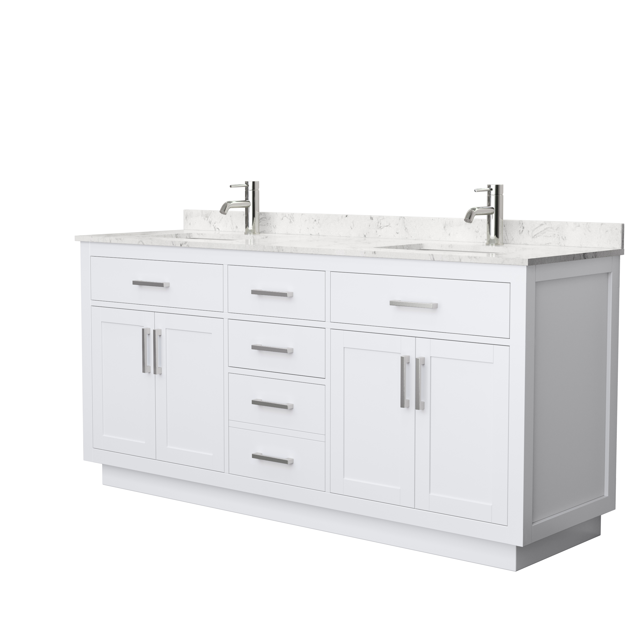 Beckett 72" Double Bathroom Vanity - White WC-2424-72-DBL-VAN-WHT