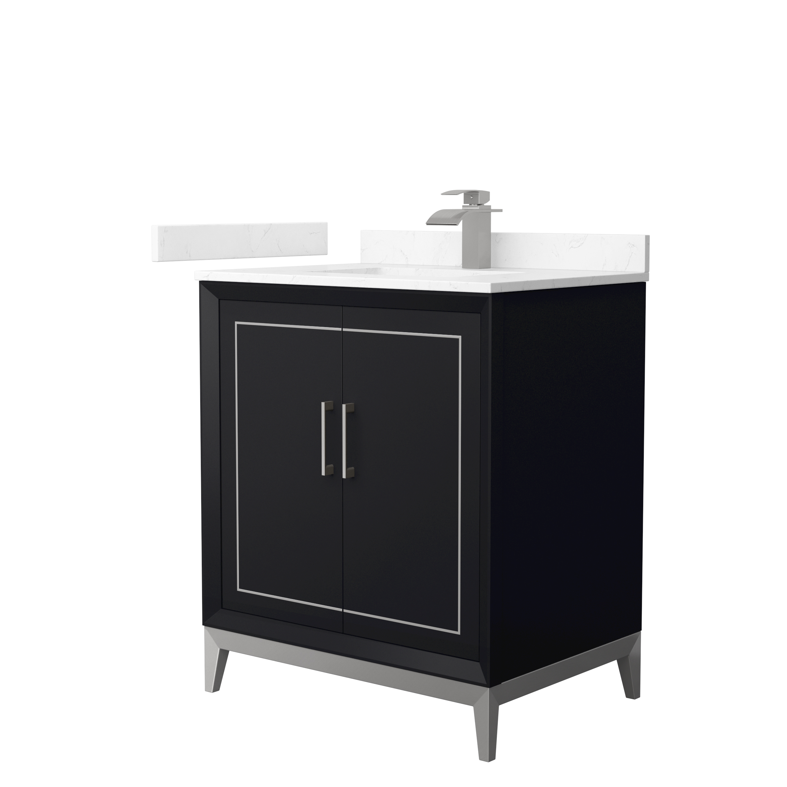 Marlena 30" Single Vanity with optional Cultured Marble Counter - Black WC-5151-30-SGL-VAN-BLK-