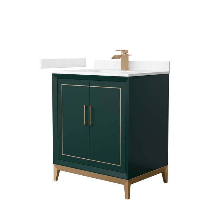 Marlena 30" Single Vanity with optional Cultured Marble Counter - Green WC-5151-30-SGL-VAN-GRN-