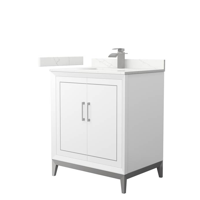 Marlena 30" Single Vanity with optional Quartz or Carrara Marble Counter - White WC-5151-30-SGL-VAN-WHT_