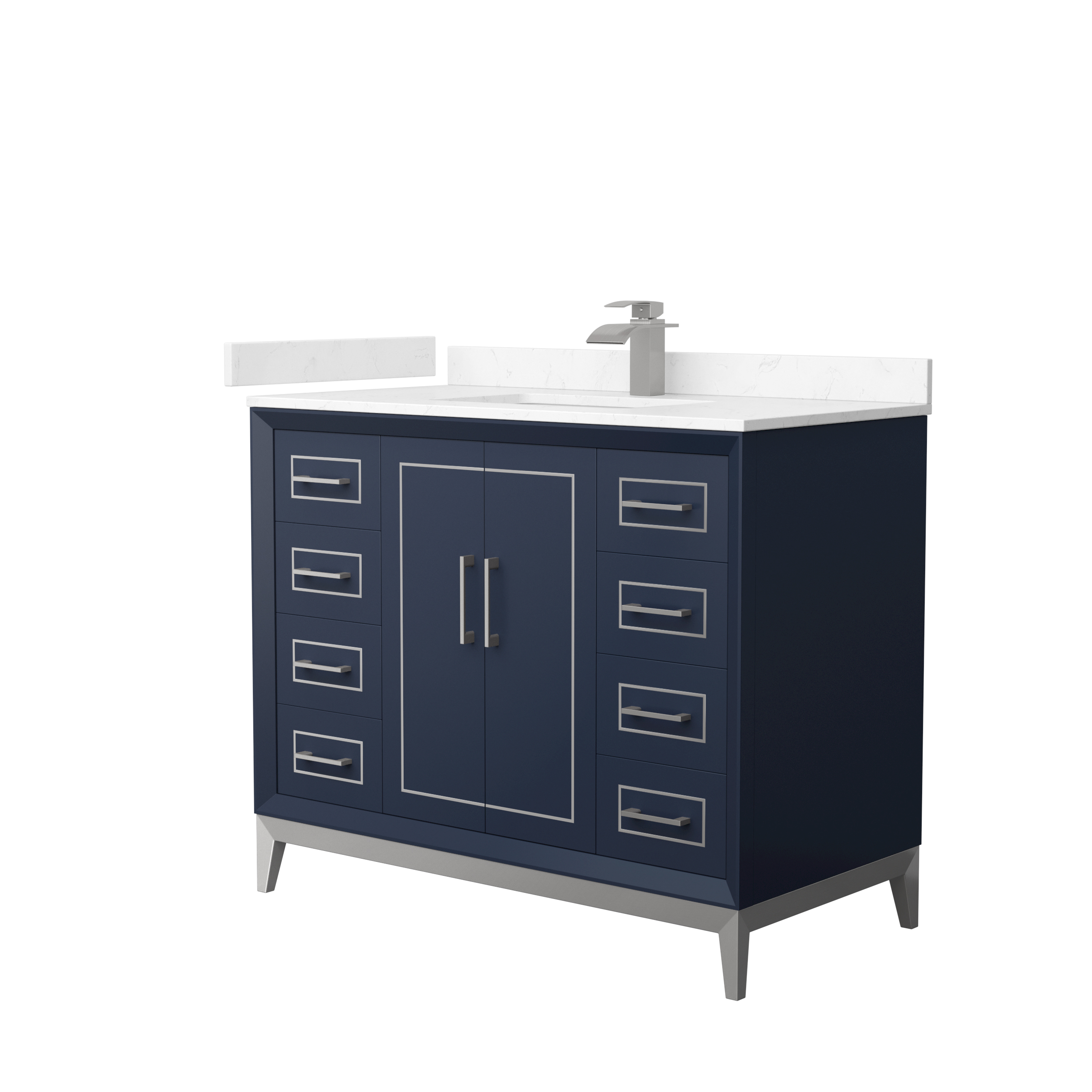 Marlena 42" Single Vanity with optional Cultured Marble Counter - Dark Blue WC-5151-42-SGL-VAN-BLU-