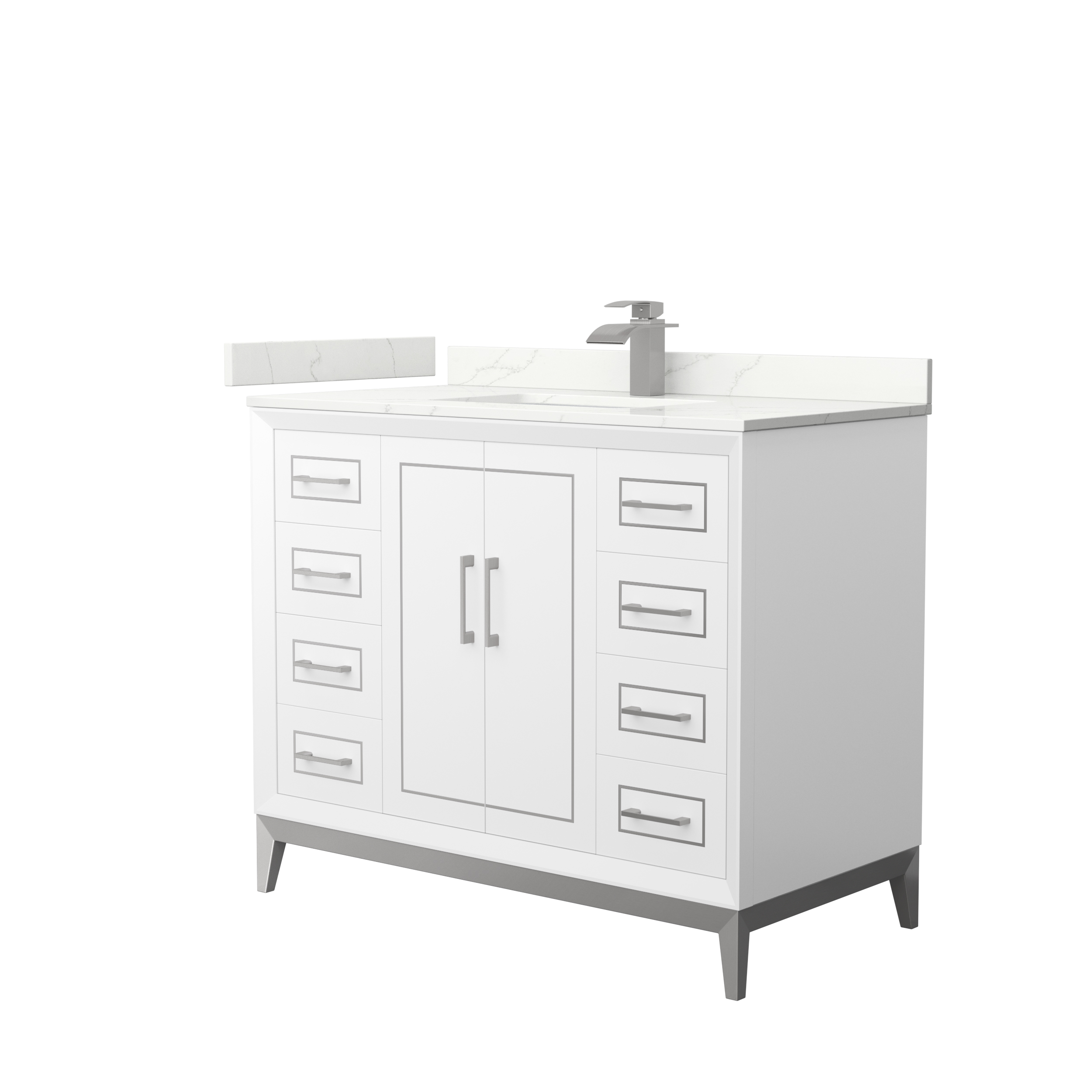 Marlena 42" Single Vanity with optional Quartz or Carrara Marble Counter - White WC-5151-42-SGL-VAN-WHT