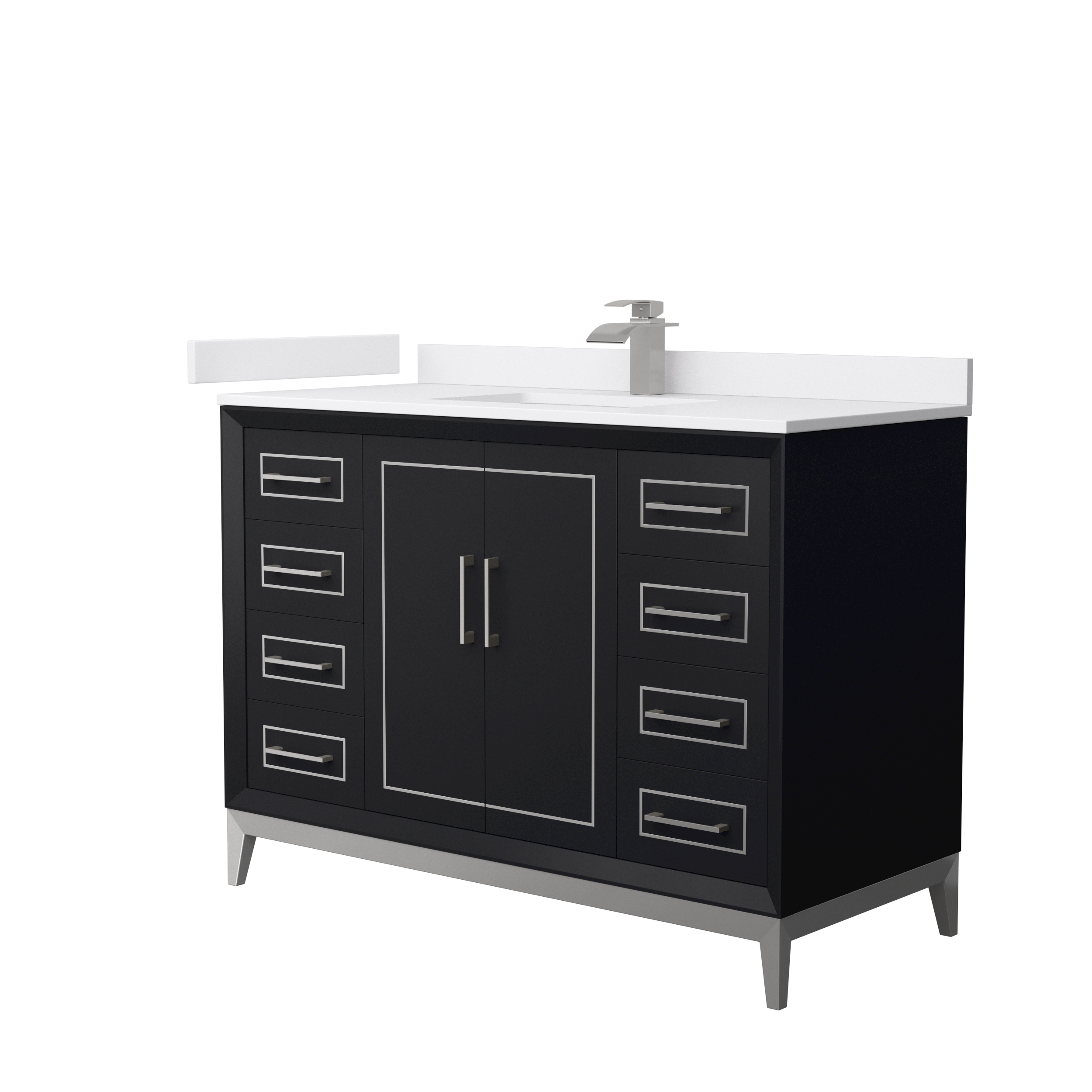 Marlena 48" Single Vanity with optional Cultured Marble Counter - Dark Blue WC-5151-48-SGL-VAN-BLU-