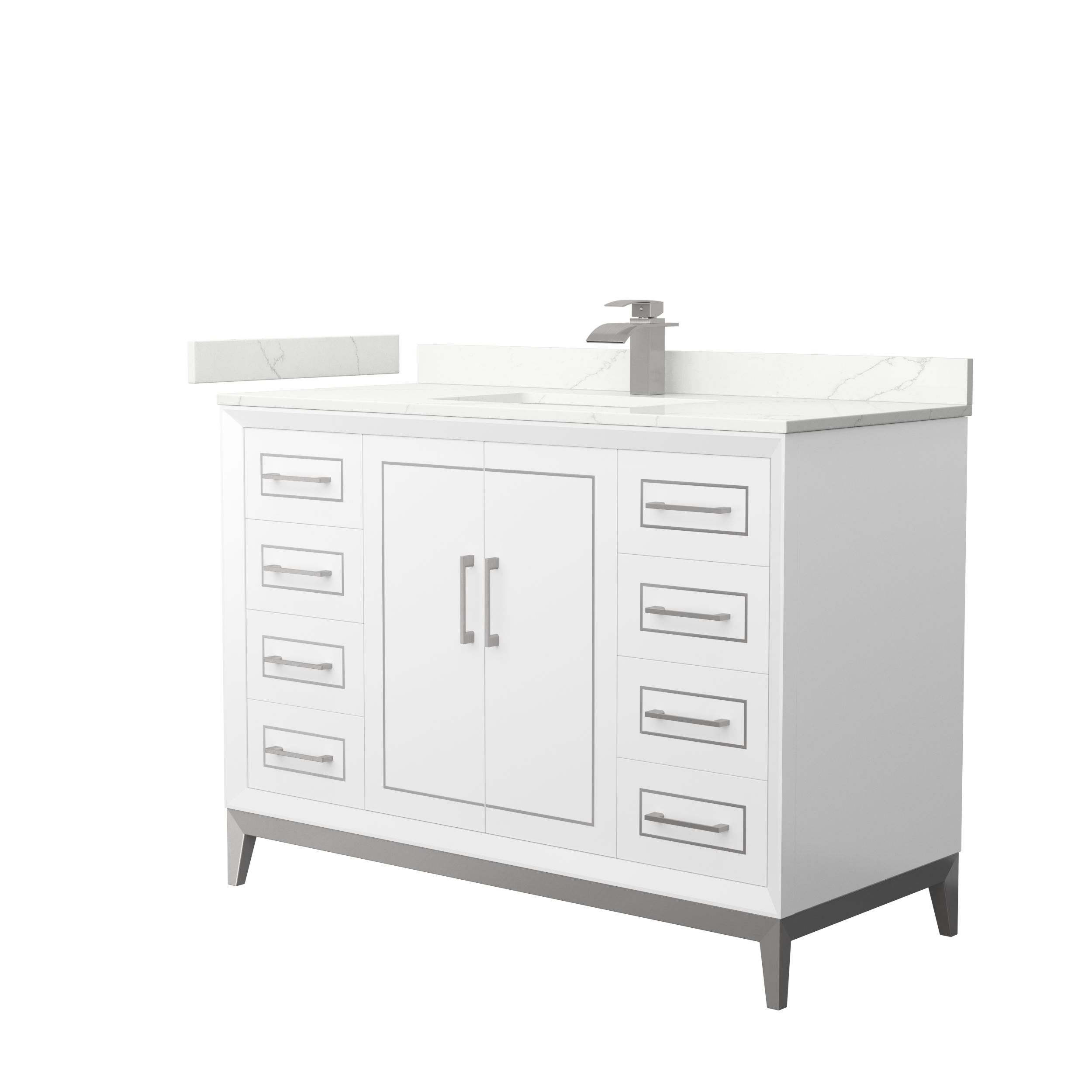 Marlena 48" Single Vanity with optional Quartz or Carrara Marble Counter - White WC-5151-48-SGL-VAN-WHT_