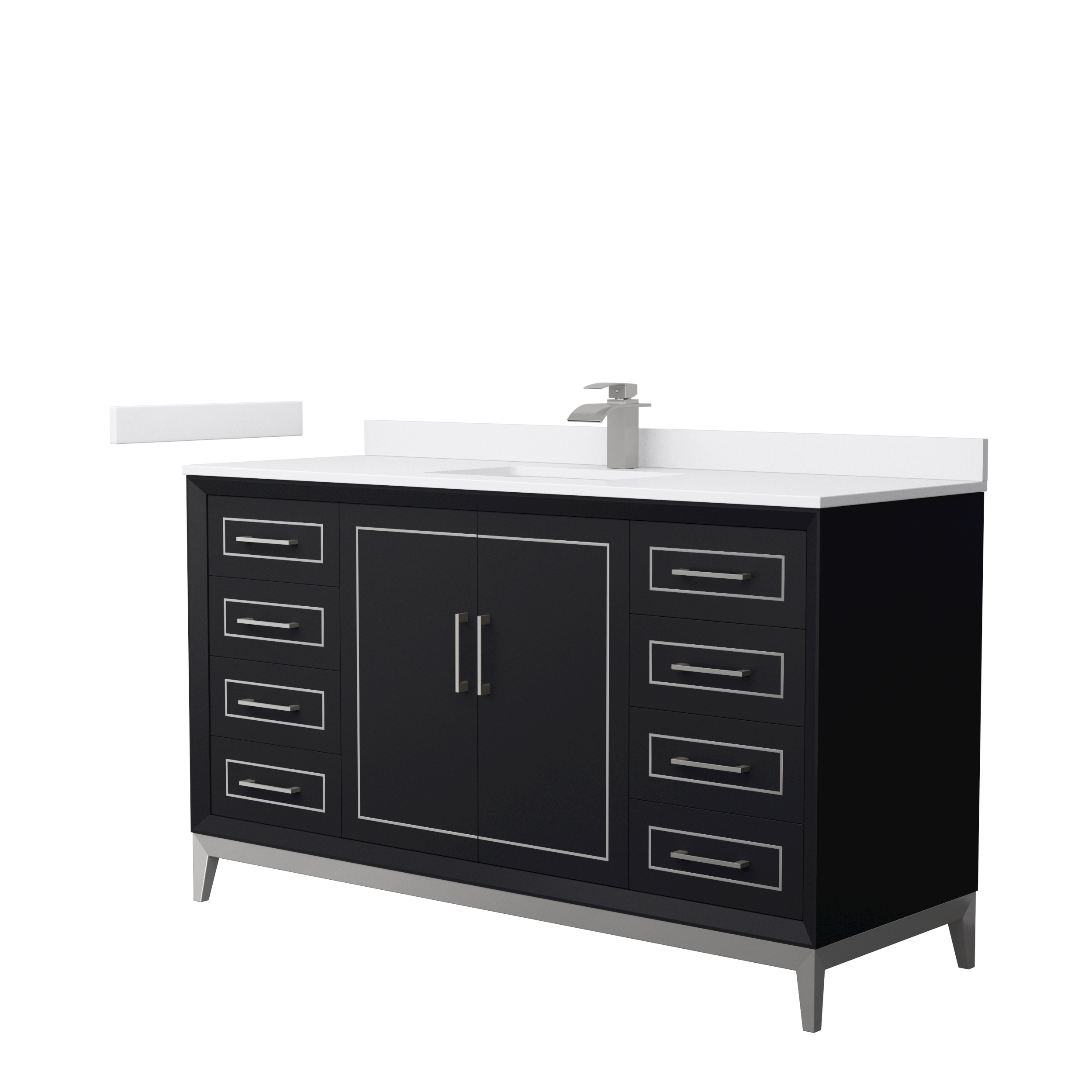 Marlena 60" Single Vanity with optional Cultured Marble Counter - Dark Blue WC-5151-60-SGL-VAN-BLU-