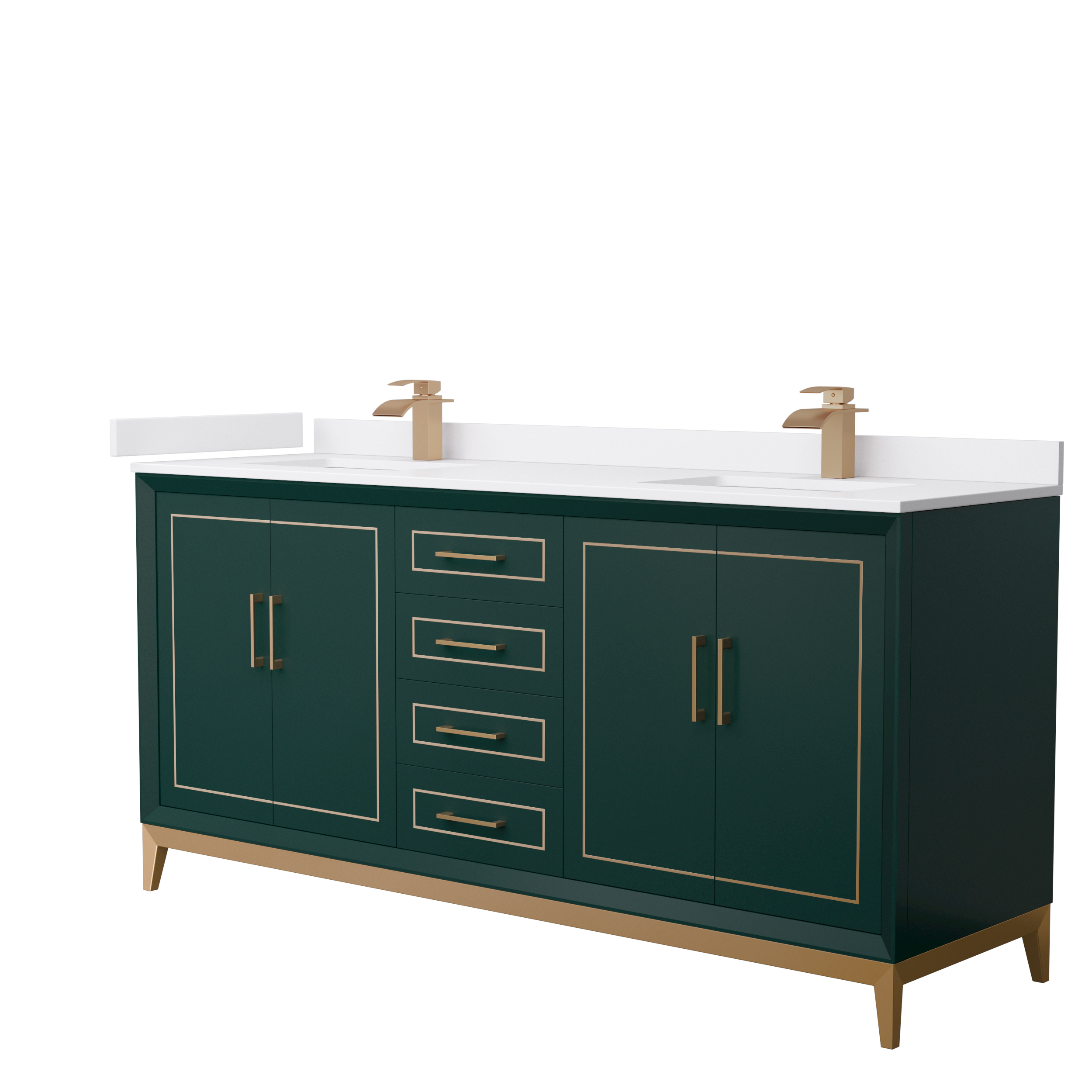 Marlena 72" Double Vanity with optional Cultured Marble Counter - Dark Blue WC-5151-72-DBL-VAN-BLU-