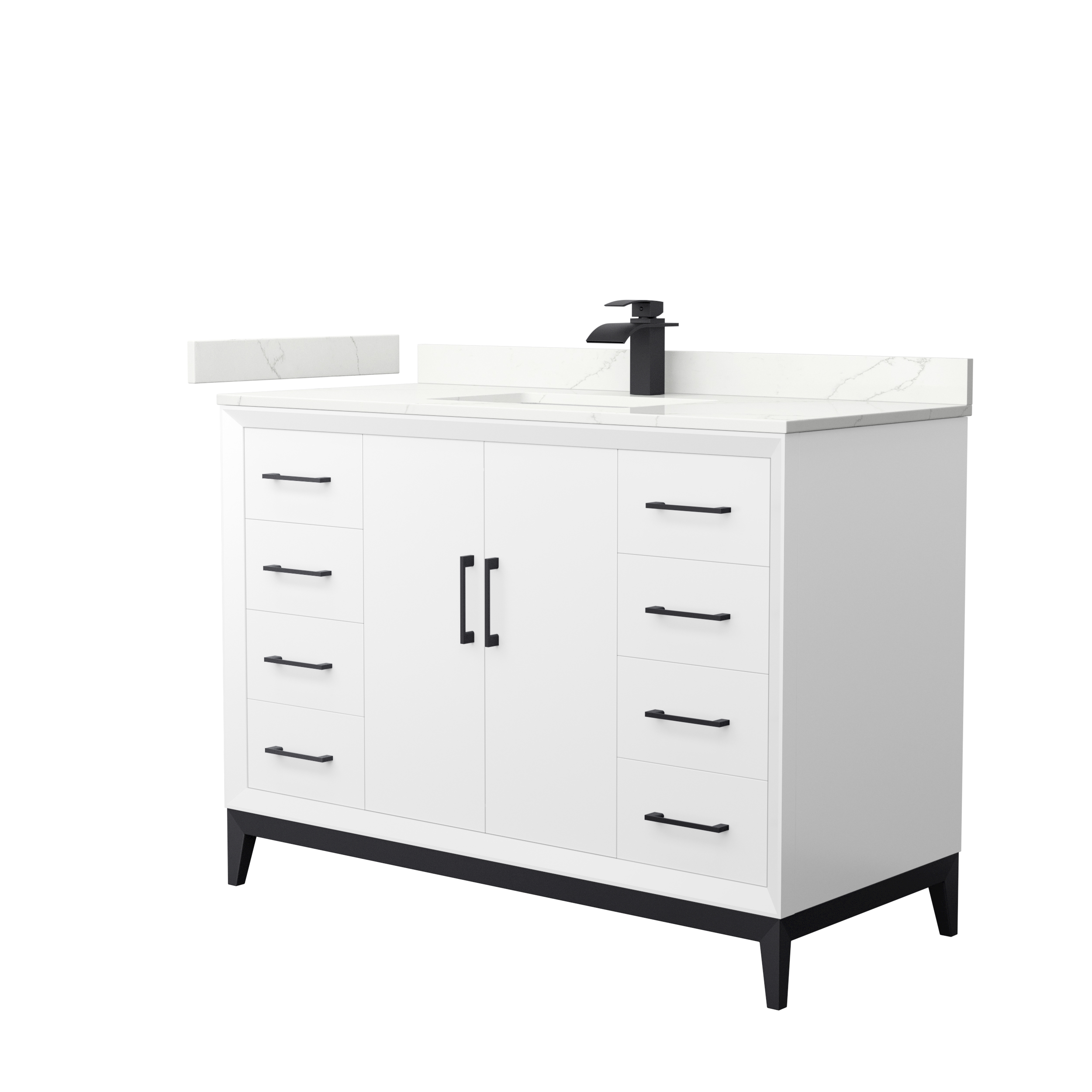 Amici 48" Single Vanity with optional Carrara Marble Counter - White WC-8181-48-SGL-VAN-WHT