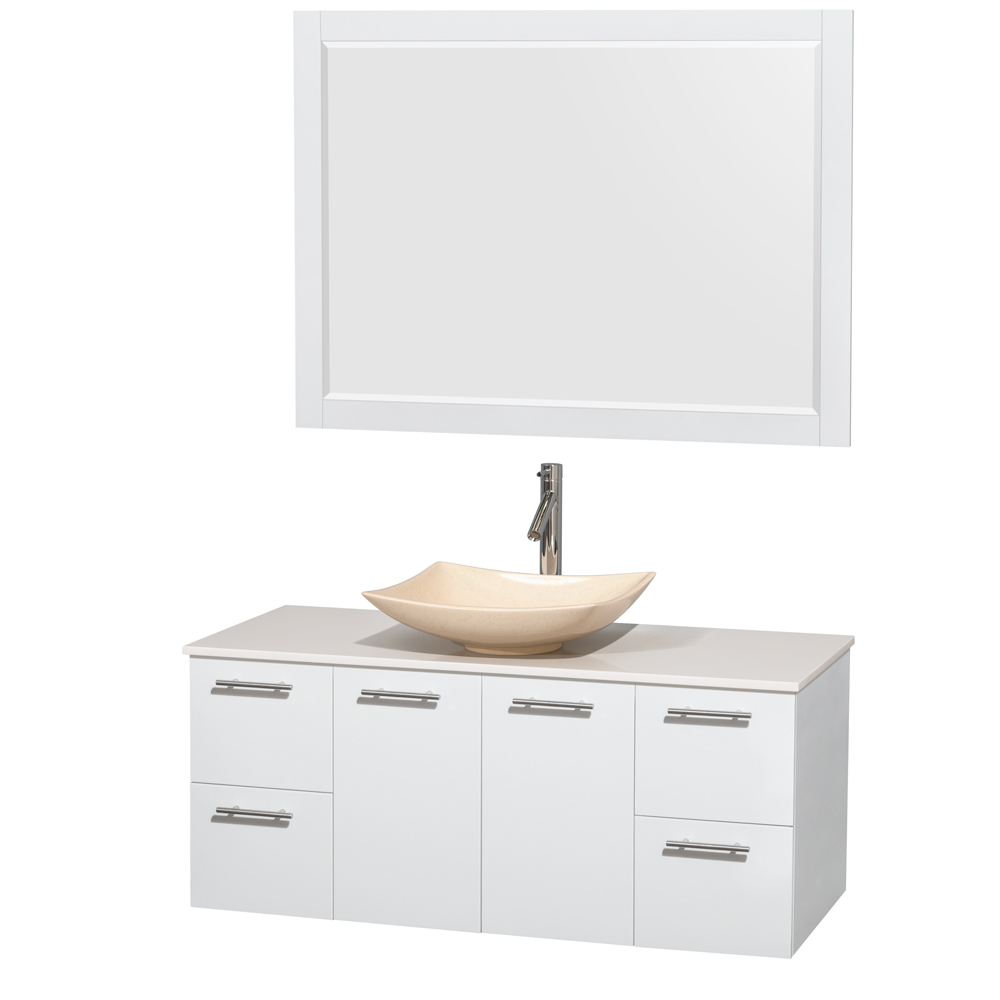 Amare 48 Wall Mounted Bathroom Vanity, 48 Bathroom Vanity Set With Mirror