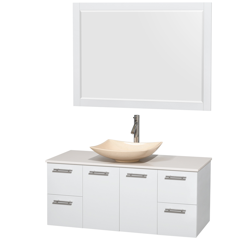 Amare 48 Wall Mounted Bathroom Vanity Set With Vessel Sink Glossy White Beautiful Bathroom Furniture For Every Home Wyndham Collection Amare 48 Wall Mounted Bathroom Vanity Set With Vessel Sink Glossy White Beautiful Bathroom Furniture For Every Home Wyndham Collection