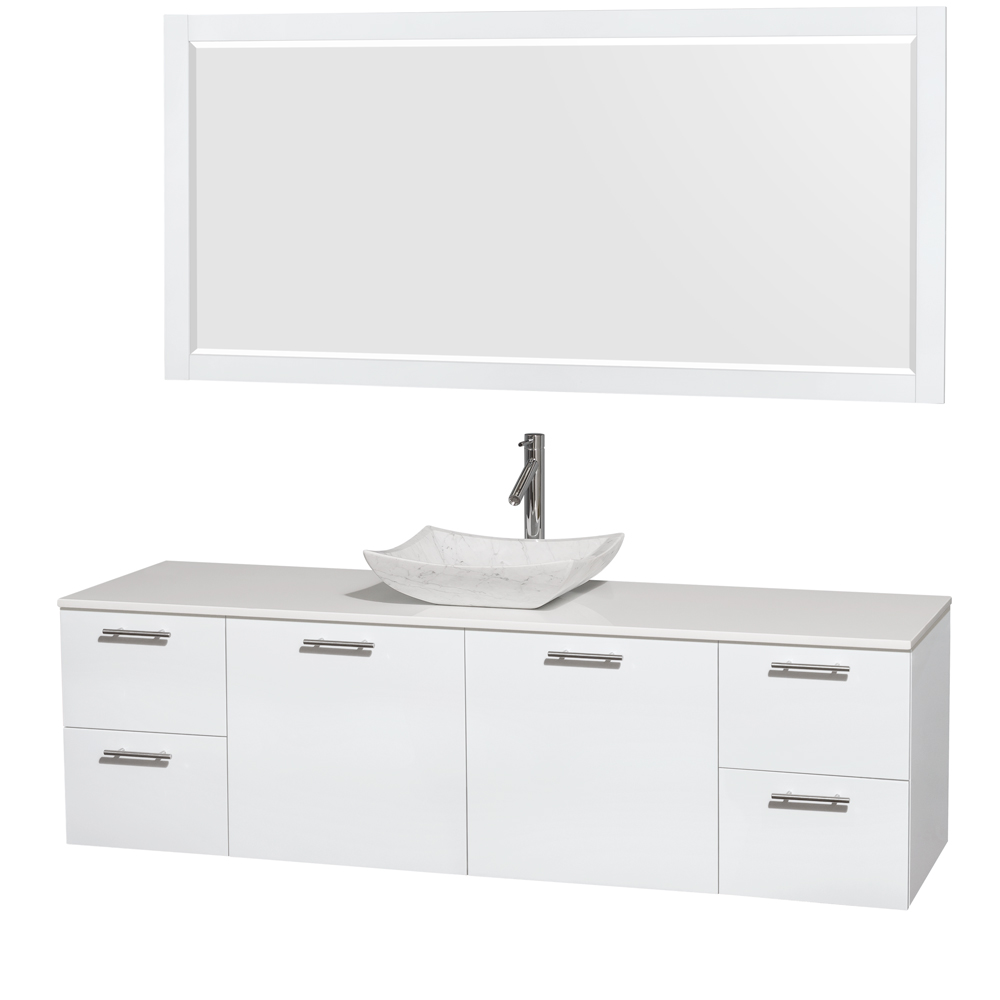 Amare 72 Wall Mounted Single Bathroom Vanity Set With Vessel Sink Glossy White Beautiful Bathroom Furniture For Every Home Wyndham Collection Amare 72 Wall Mounted Single Bathroom Vanity Set With Vessel Sink Glossy White Beautiful Bathroom Furniture For Every Home Wyndham Collection