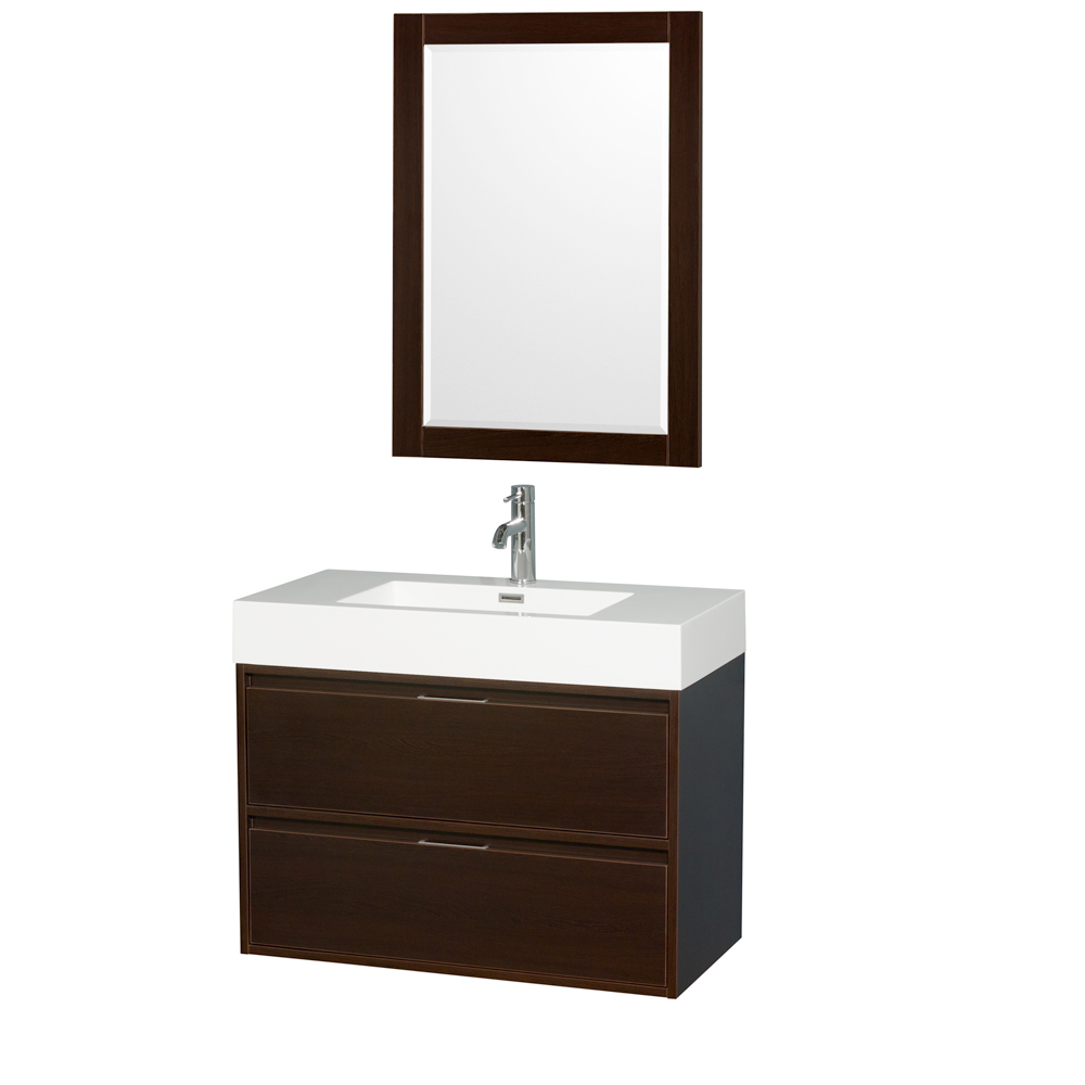 Daniella 36 Wall Mounted Bathroom Vanity Set With Integrated Sink