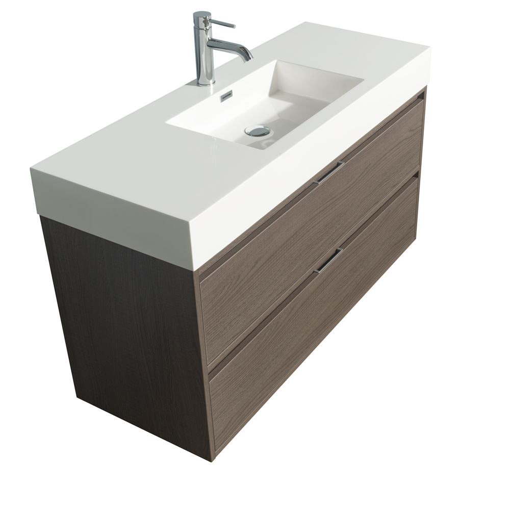 Daniella 48 Wall Mounted Bathroom Vanity Set With Integrated Sink