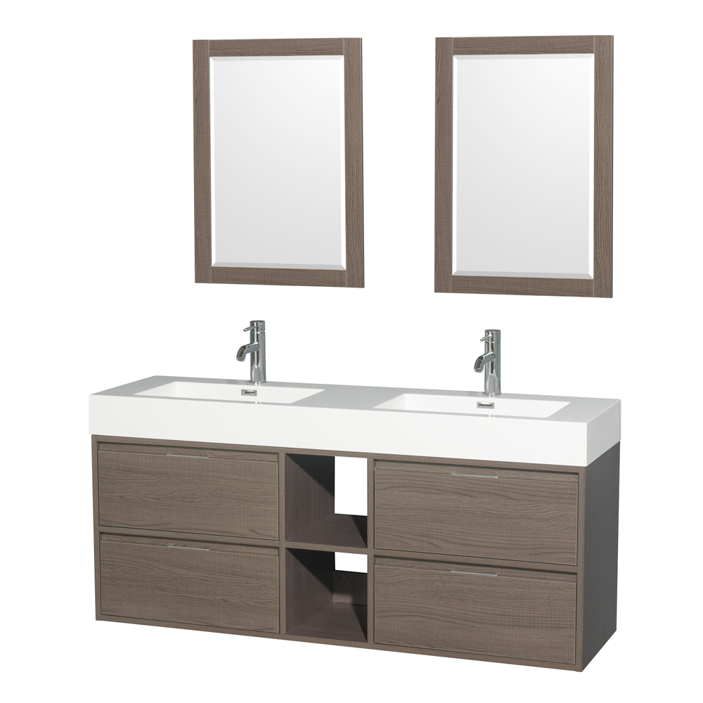 Daniella 60" WallMounted Double Bathroom Vanity Set With Integrated