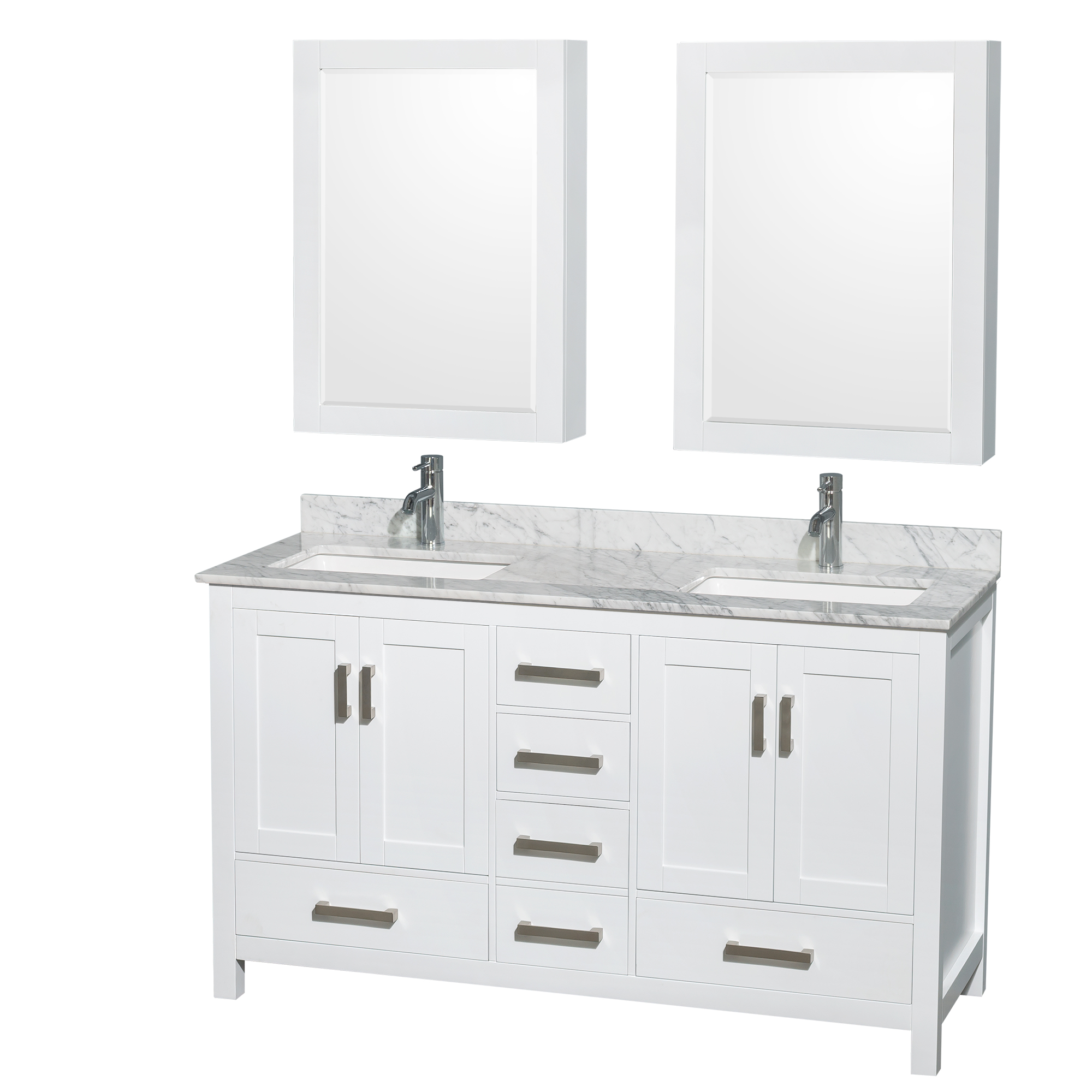 Sheffield 60 Double Bathroom Vanity White Free Shipping