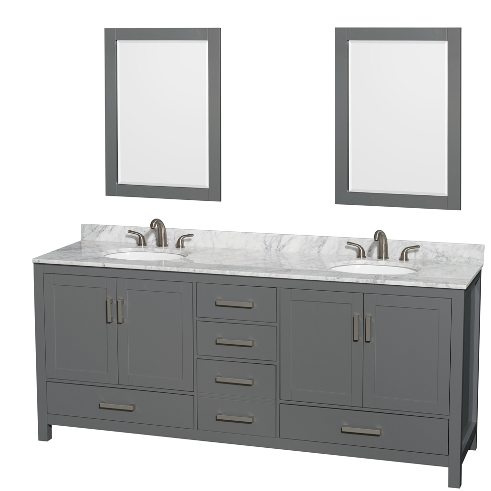 Sheffield 80 Double Bathroom Vanity Dark Gray Sheffield 80 Double Bathroom Vanity Dark Gray