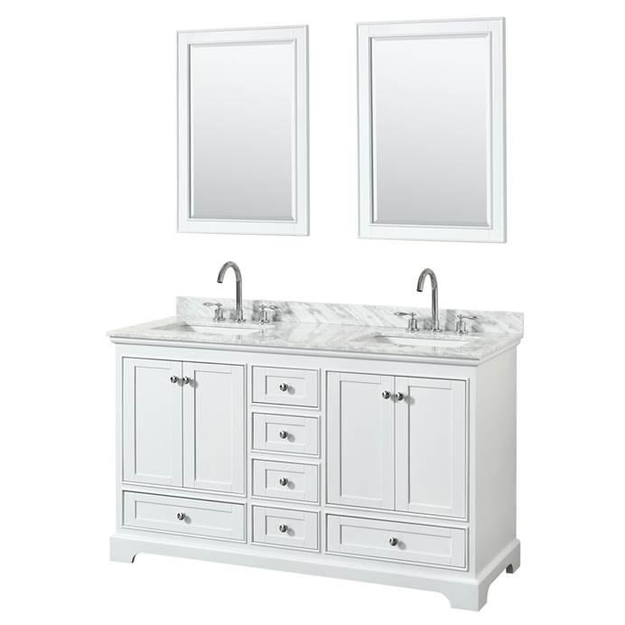 Deborah 60" Double Bathroom Vanity - White WC-2020-60-DBL-VAN-WHT