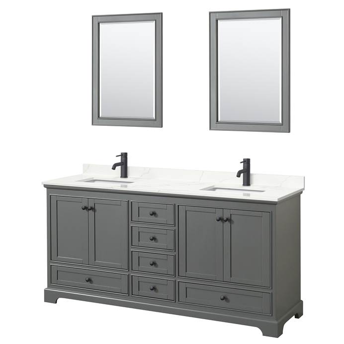 Deborah 72" Double Bathroom Vanity in Dark Gray WC-2020-72-DBL-VAN-DKG_