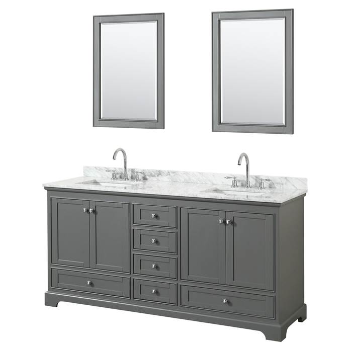 Deborah 72" Double Bathroom Vanity - Dark Gray WC-2020-72-DBL-VAN-DKG