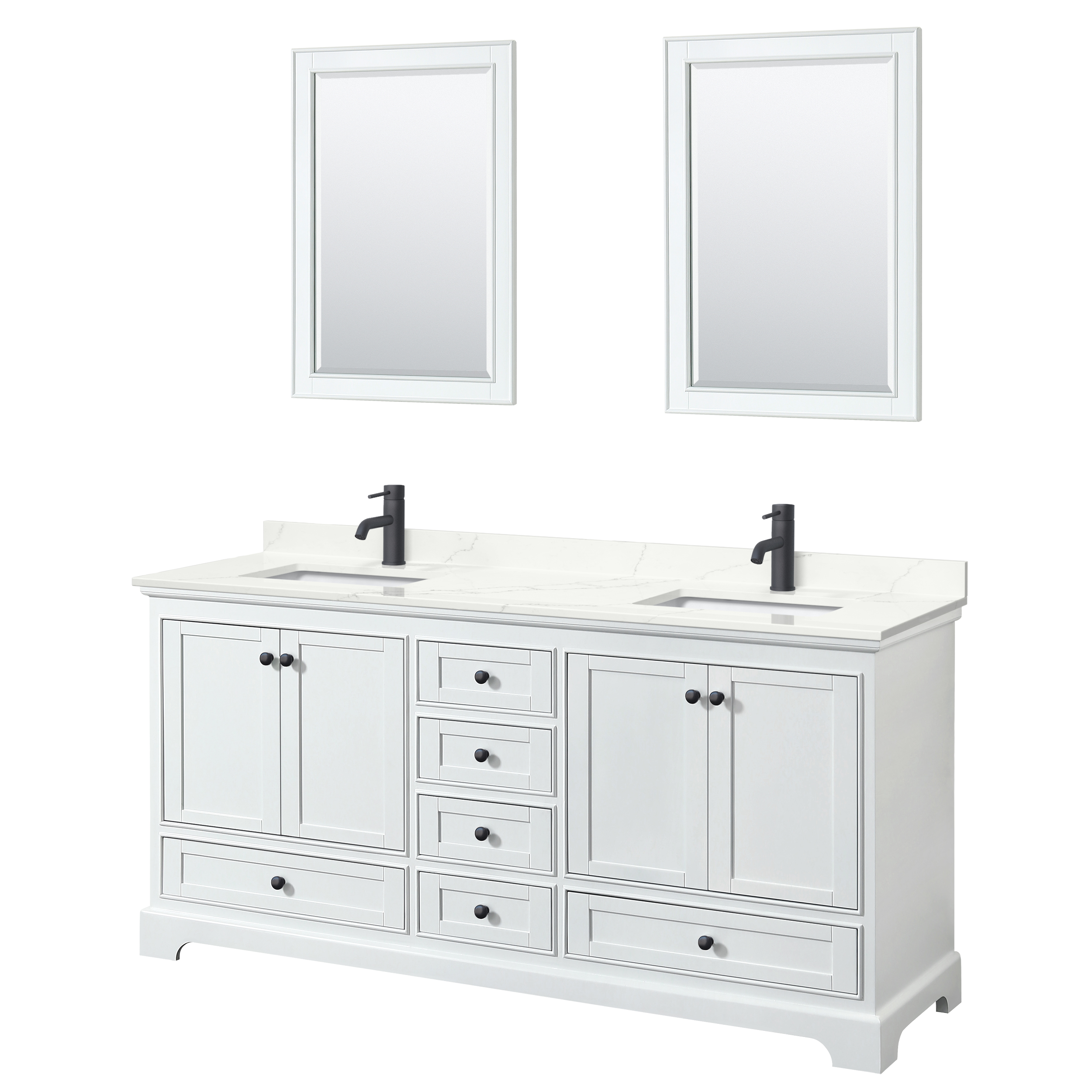 Deborah 72" Double Bathroom Vanity in White WC-2020-72-DBL-VAN-WHT_