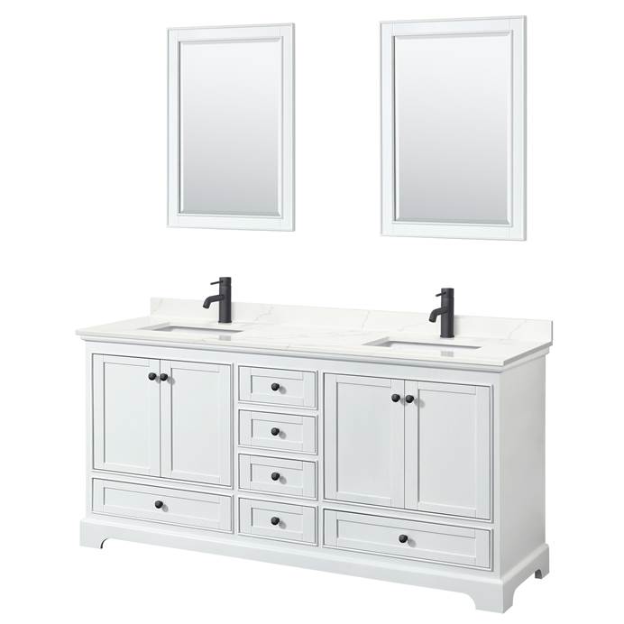 Deborah 72" Double Bathroom Vanity in White WC-2020-72-DBL-VAN-WHT_