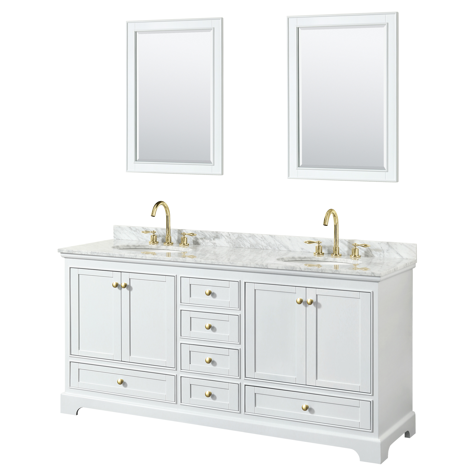 and 24 inch Mirrors No Countertop No Sinks Wyndham Collection Deborah 72 inch Double Bathroom Vanity in White 