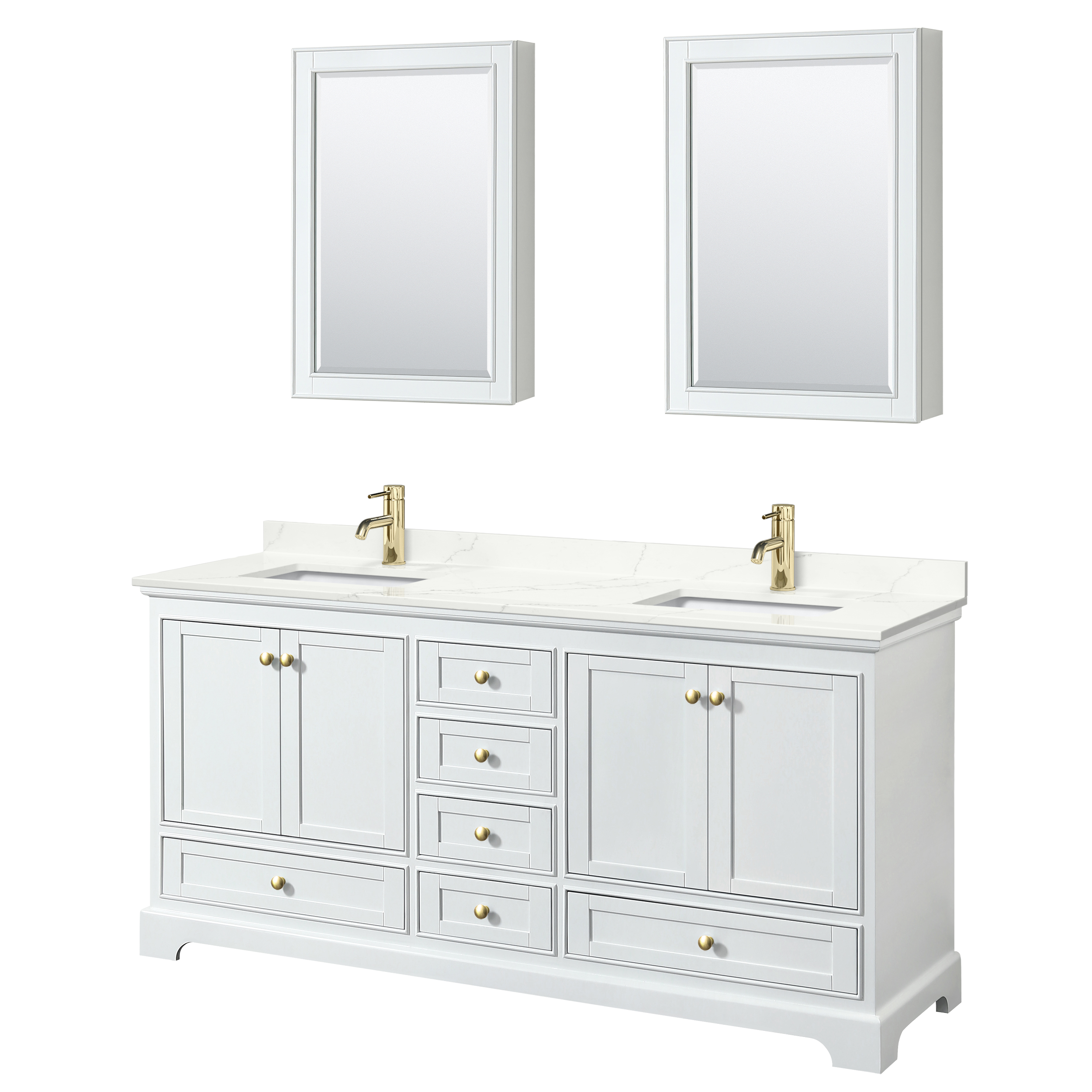 Deborah 72" Double Bathroom Vanity in White WC-2020-72-DBL-VAN-WHT_