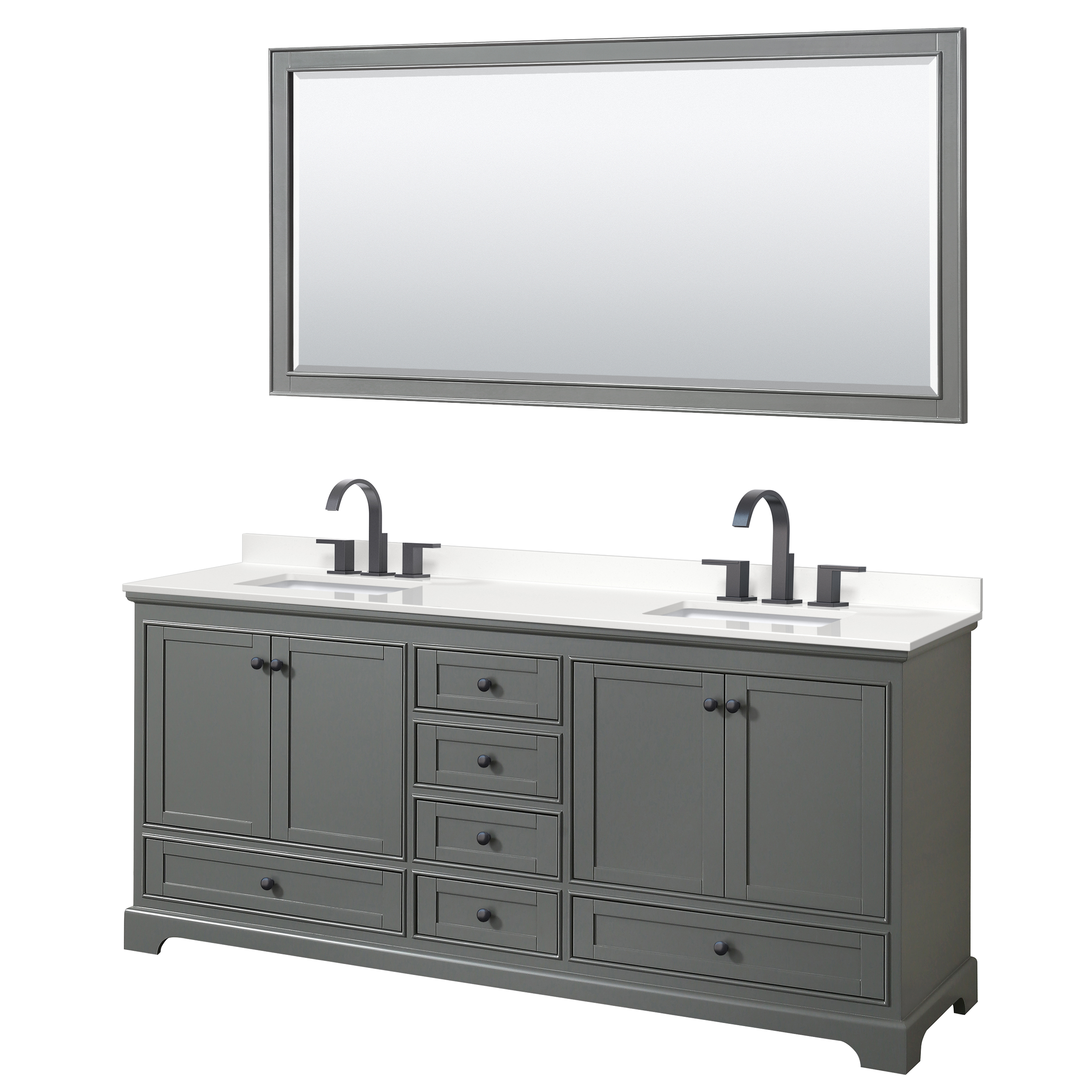 Deborah 80" Double Bathroom Vanity in Dark Gray WC-2020-80-DBL-VAN-DKG_