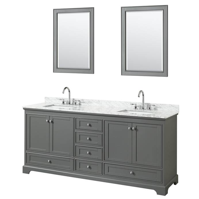Deborah 80" Double Bathroom Vanity by Wyndham Collection - Dark Gray WC-2020-80-DBL-VAN-DKG