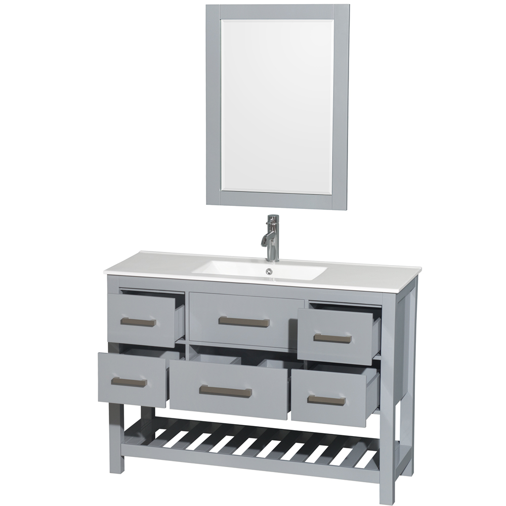 Natalie 48 Single Bathroom Vanity Set Gray Free Shipping