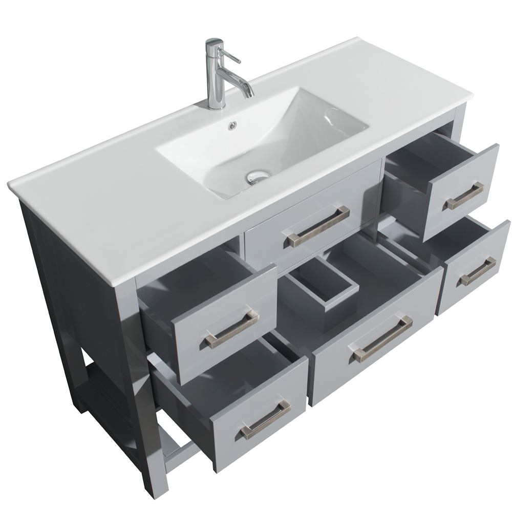 Natalie 48 Single Bathroom Vanity Set Gray Free Shipping