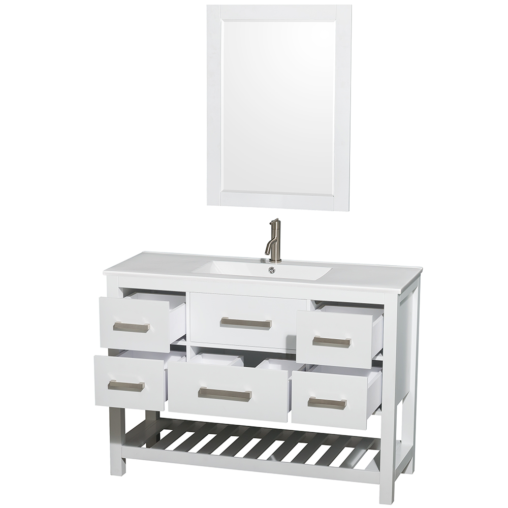 Natalie 48 Single Bathroom Vanity Set White Free Shipping