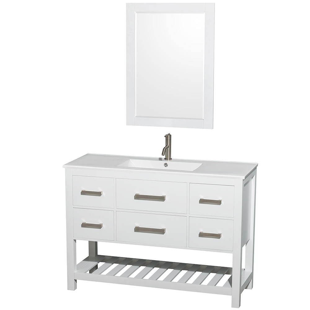 Natalie 48 Single Bathroom Vanity Set White Free Shipping