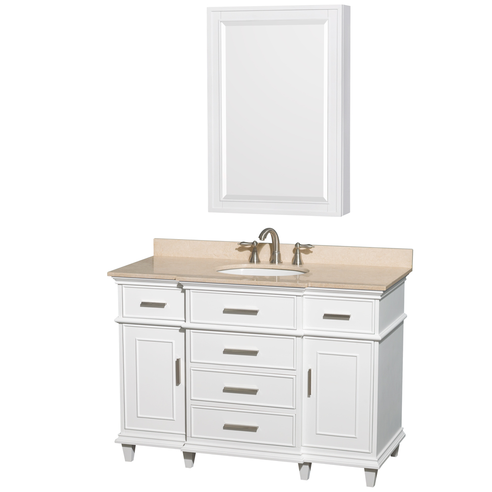 Berkeley 48 in. Vanity Cabinet Only in White Berkeley 48 in. Vanity Cabinet Only in White