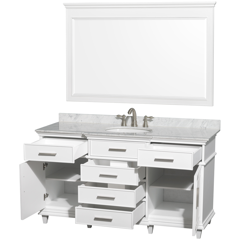 Berkeley 60 Single Bathroom Vanity White Free Shipping