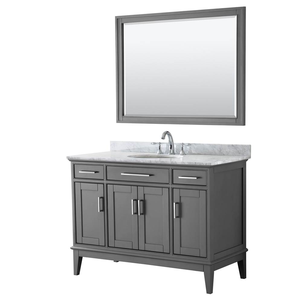 Wyndham Collection Margate 59-in White Bathroom Vanity Cabinet (Mirror Included)