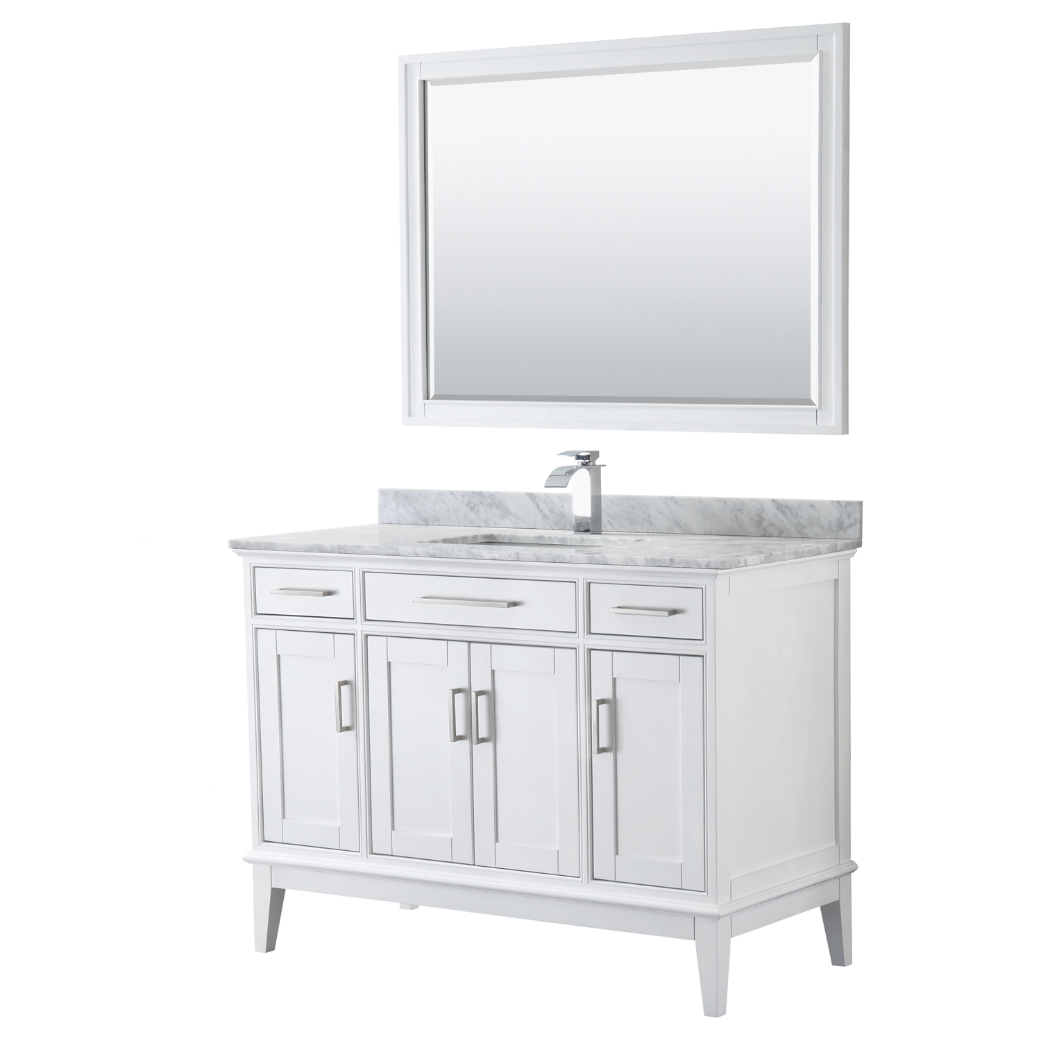 Wyndham Collection Margate 60-in White Bathroom Vanity Cabinet (Mirror Included) Wyndham Collection Margate 60-in White Bathroom Vanity Cabinet (Mirror Included)