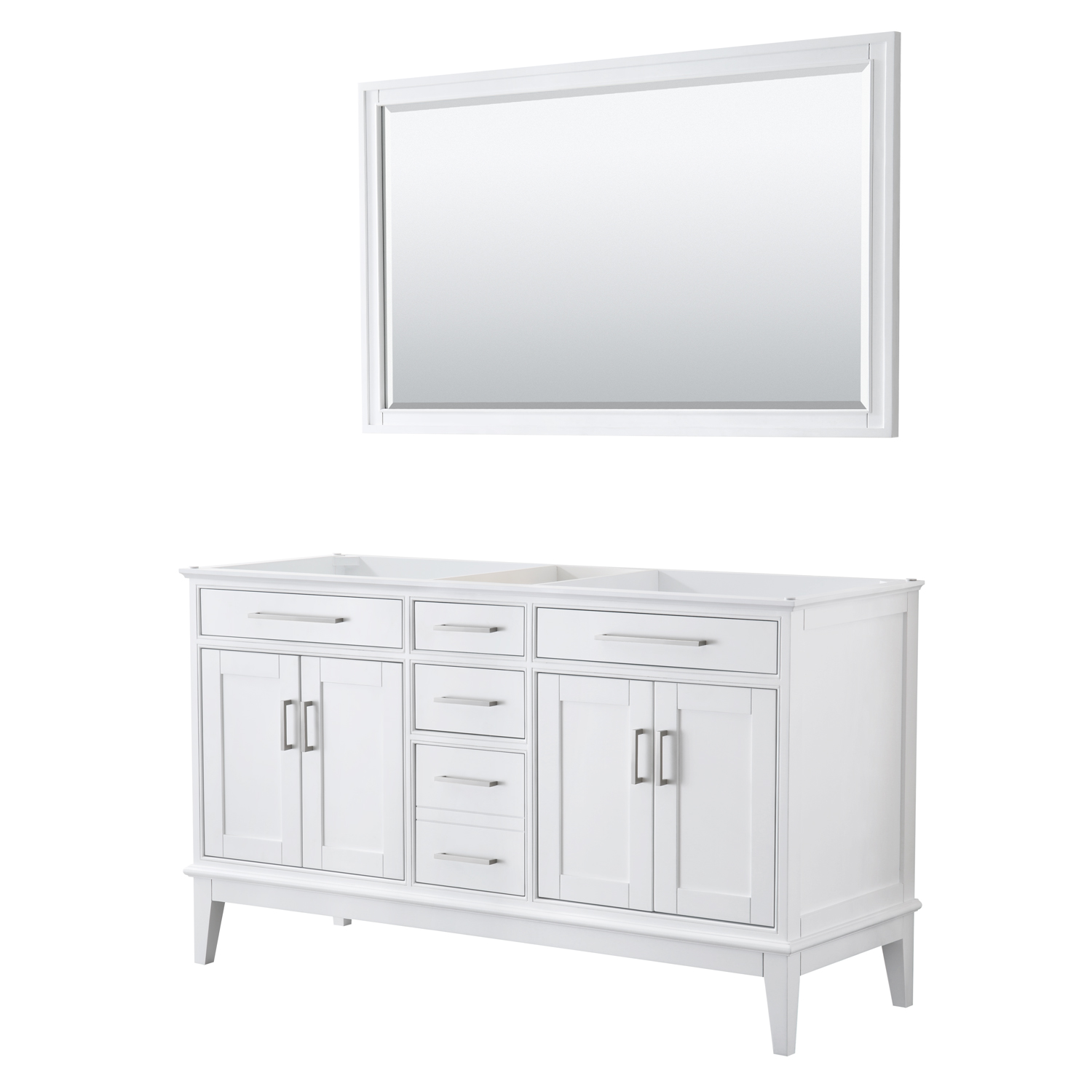 Wyndham Collection Margate 60-in White Bathroom Vanity Cabinet (Mirror Included) Wyndham Collection Margate 60-in White Bathroom Vanity Cabinet (Mirror Included)