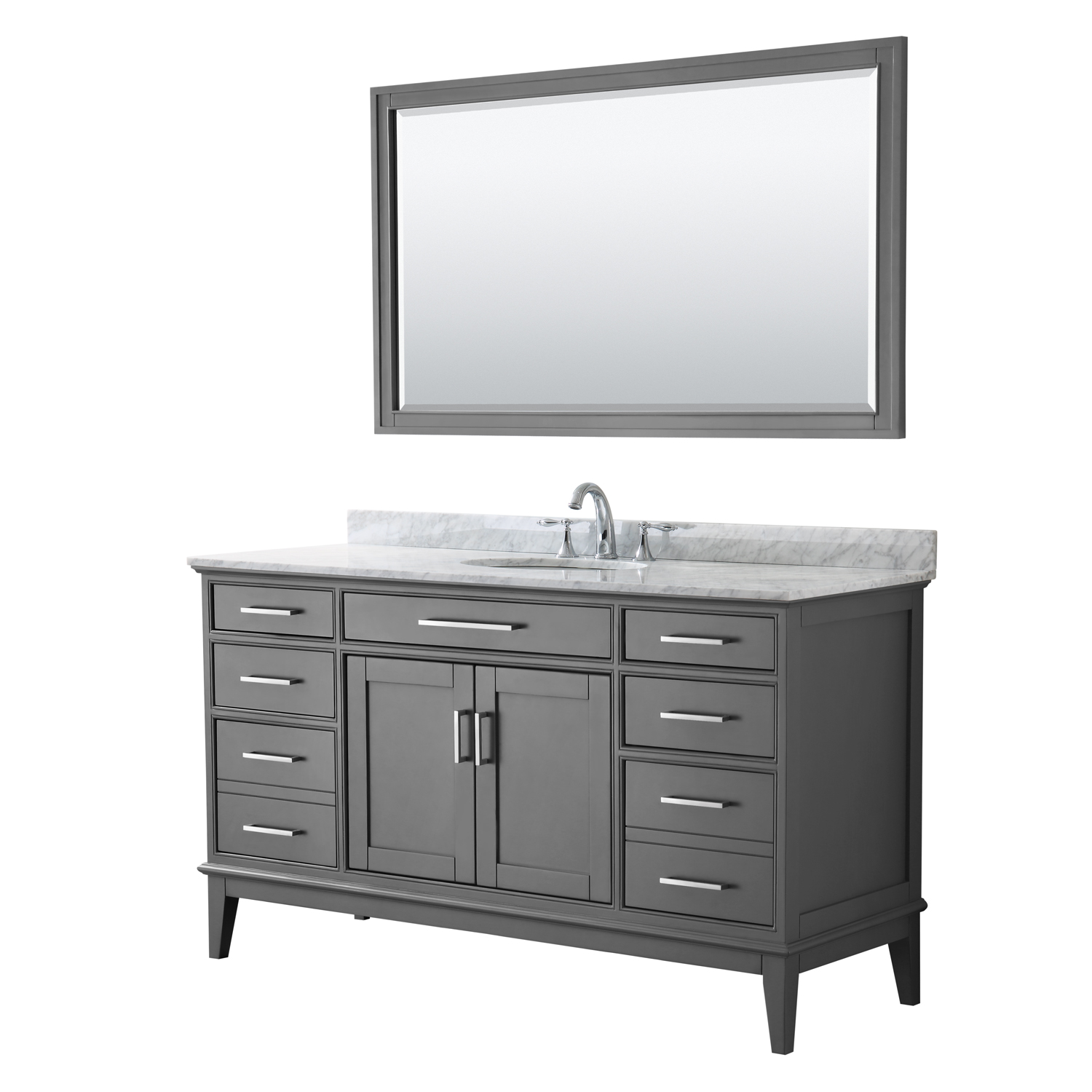 Wyndham Collection Margate 60-in White Bathroom Vanity Cabinet (Mirror Included) Wyndham Collection Margate 60-in White Bathroom Vanity Cabinet (Mirror Included)