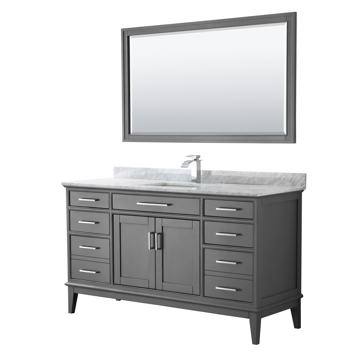 Wyndham Collection Margate 60-in White Bathroom Vanity Cabinet (Mirror Included) Wyndham Collection Margate 60-in White Bathroom Vanity Cabinet (Mirror Included)