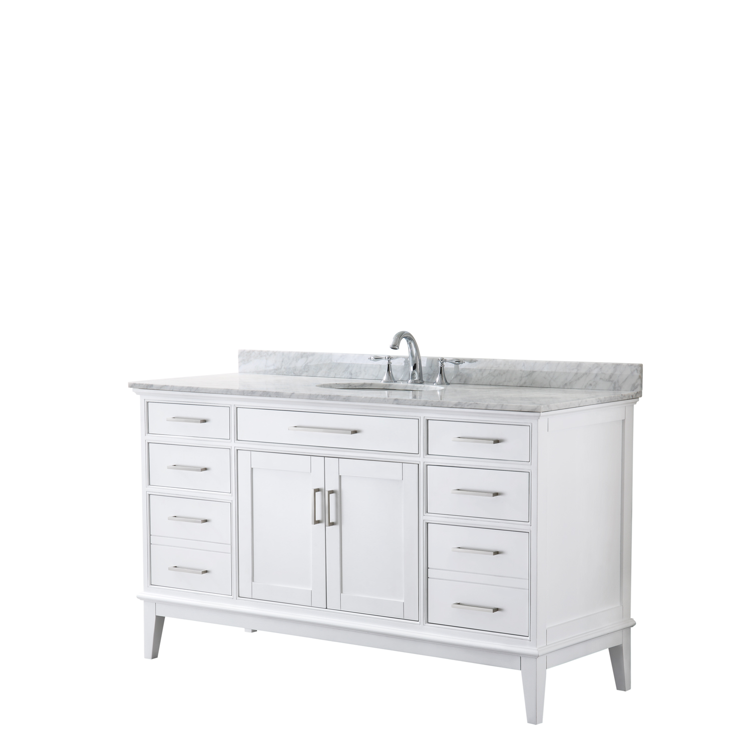 Wyndham Collection Margate 60-in White Bathroom Vanity Cabinet (Mirror Included) Wyndham Collection Margate 60-in White Bathroom Vanity Cabinet (Mirror Included)