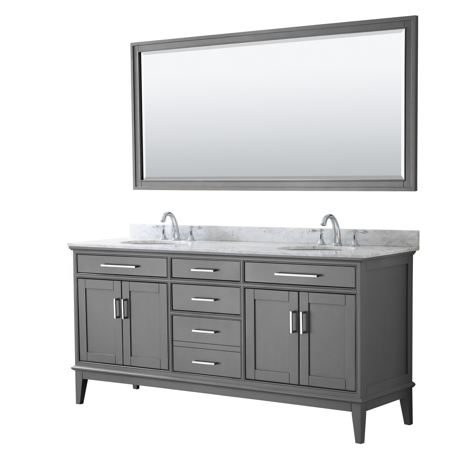 Wyndham Collection Margate 72-in Dark Gray Bathroom Vanity Cabinet