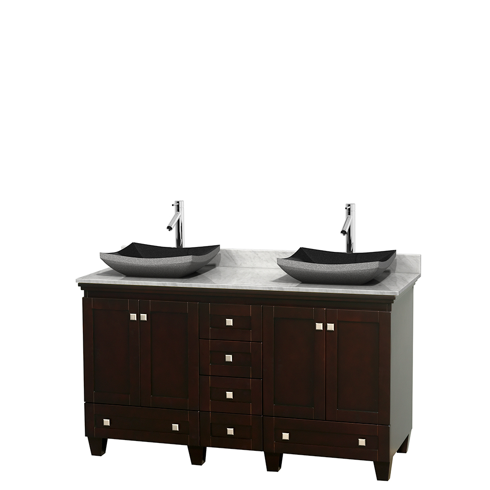 Acclaim 60 Double Bathroom Vanity For Vessel Sinks Espresso Beautiful Bathroom Furniture For Every Home Wyndham Collection